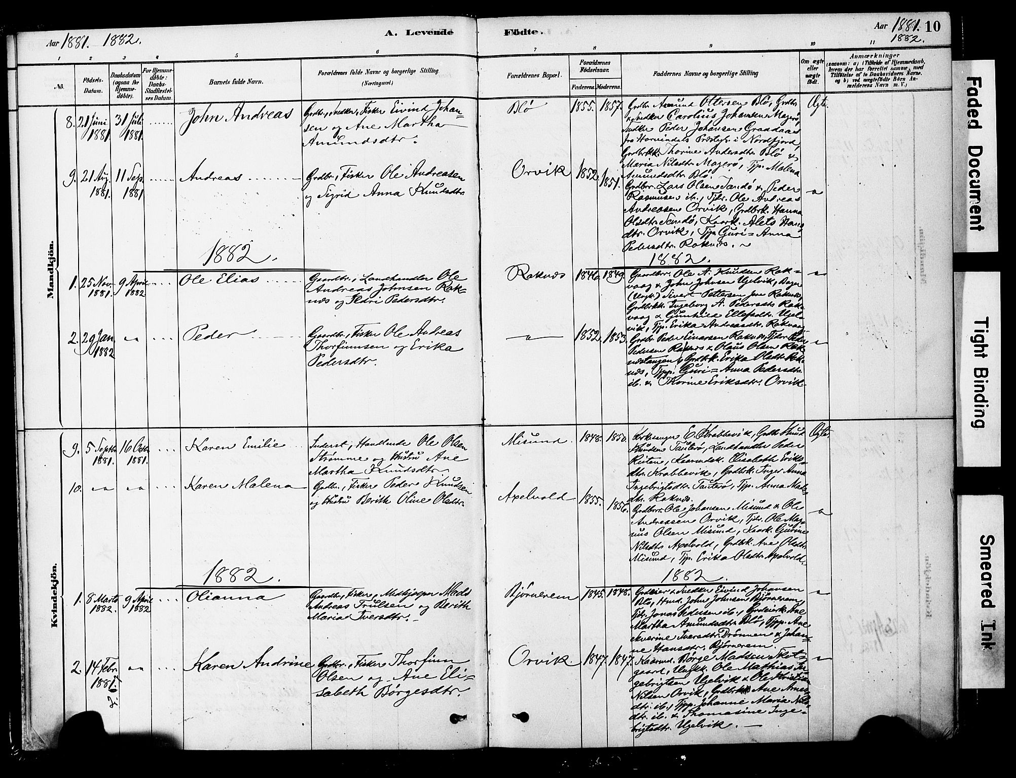 Ministerialprotokoller, klokkerbøker og fødselsregistre - Møre og Romsdal, AV/SAT-A-1454/563/L0736: Parish register (official) no. 563A01, 1878-1903, p. 10