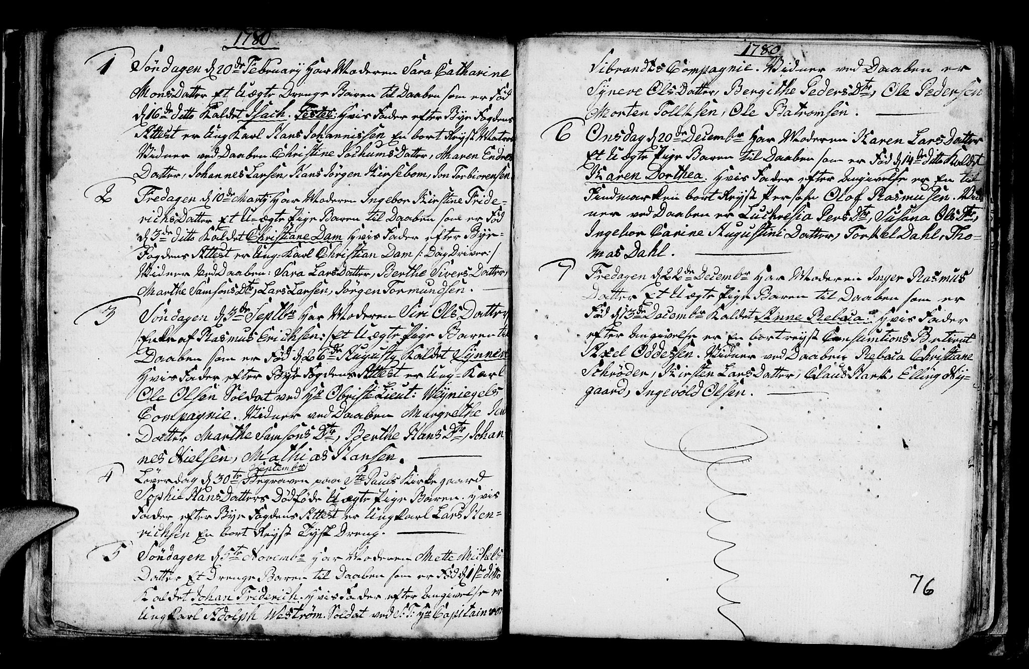 Nykirken Sokneprestembete, AV/SAB-A-77101/H/Haa/L0001: Parish register (official) no. A 1, 1668-1820, p. 76