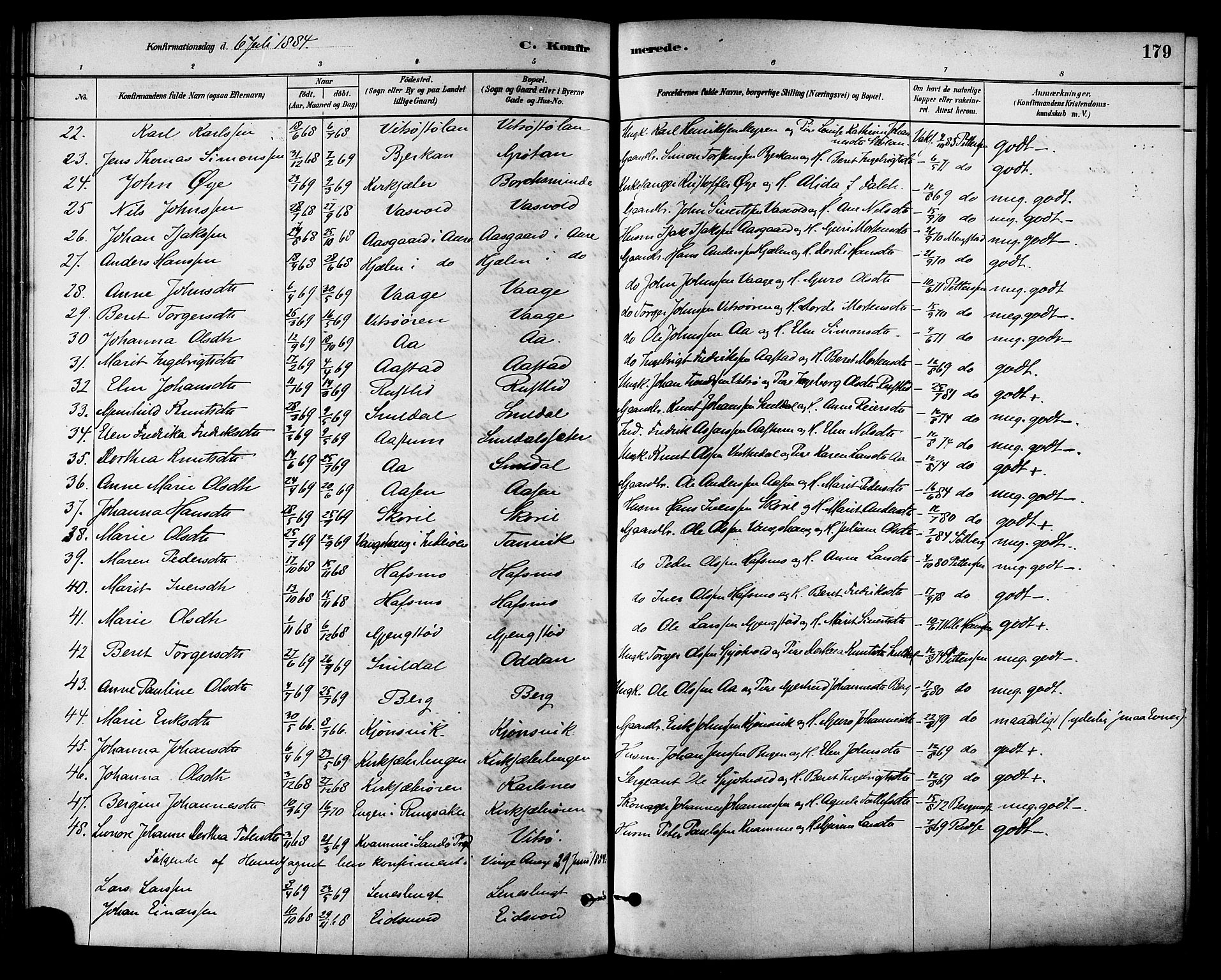 Ministerialprotokoller, klokkerbøker og fødselsregistre - Sør-Trøndelag, SAT/A-1456/630/L0496: Parish register (official) no. 630A09, 1879-1895, p. 179