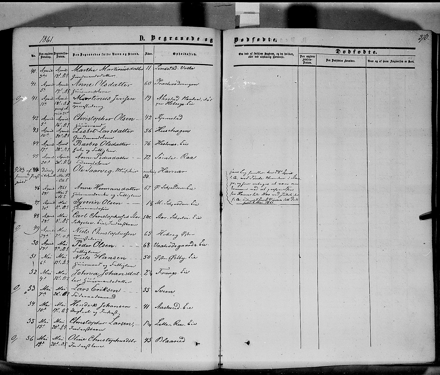Stange prestekontor, SAH/PREST-002/K/L0012: Parish register (official) no. 12, 1852-1862, p. 370