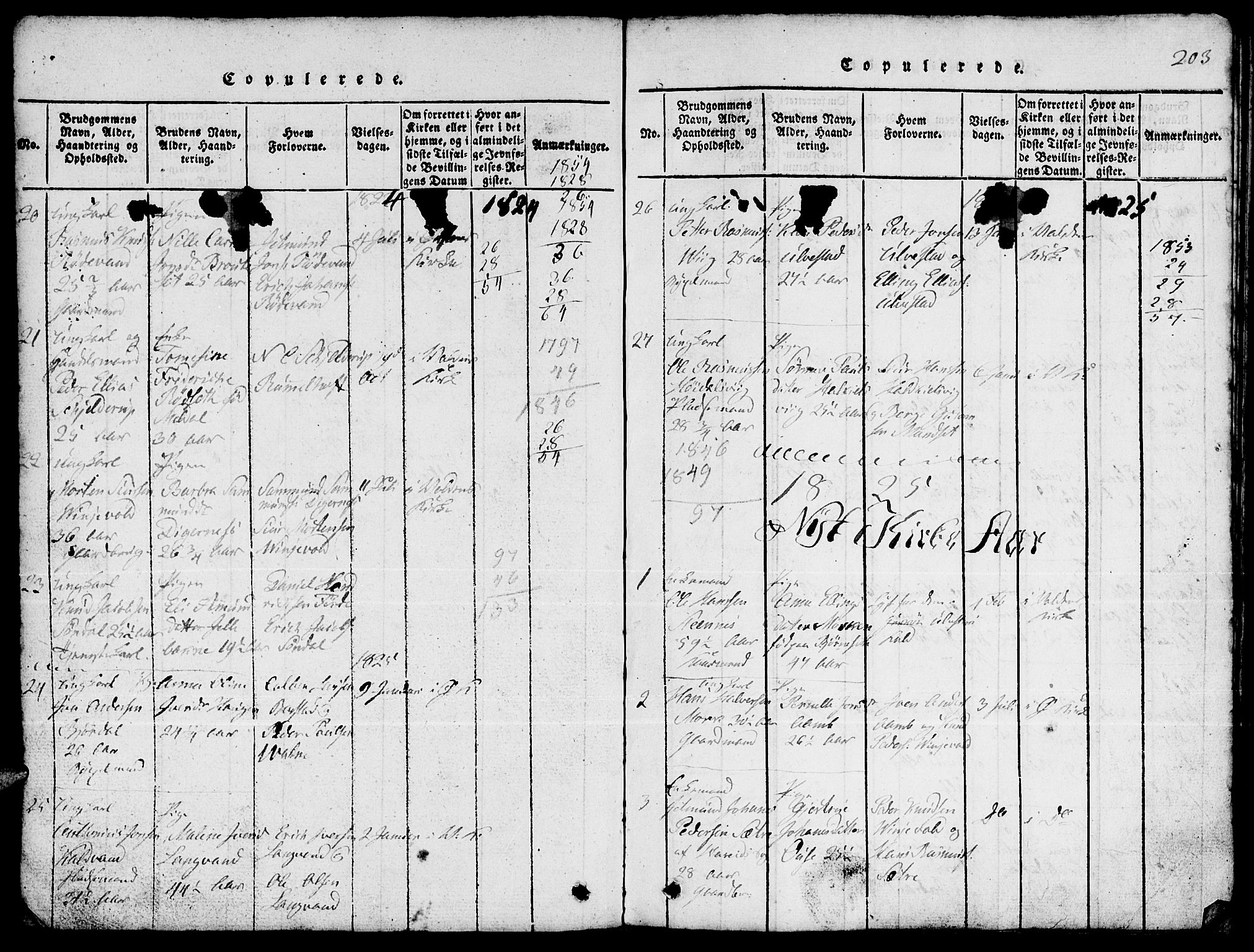 Ministerialprotokoller, klokkerbøker og fødselsregistre - Møre og Romsdal, AV/SAT-A-1454/511/L0155: Parish register (copy) no. 511C01, 1817-1829, p. 203