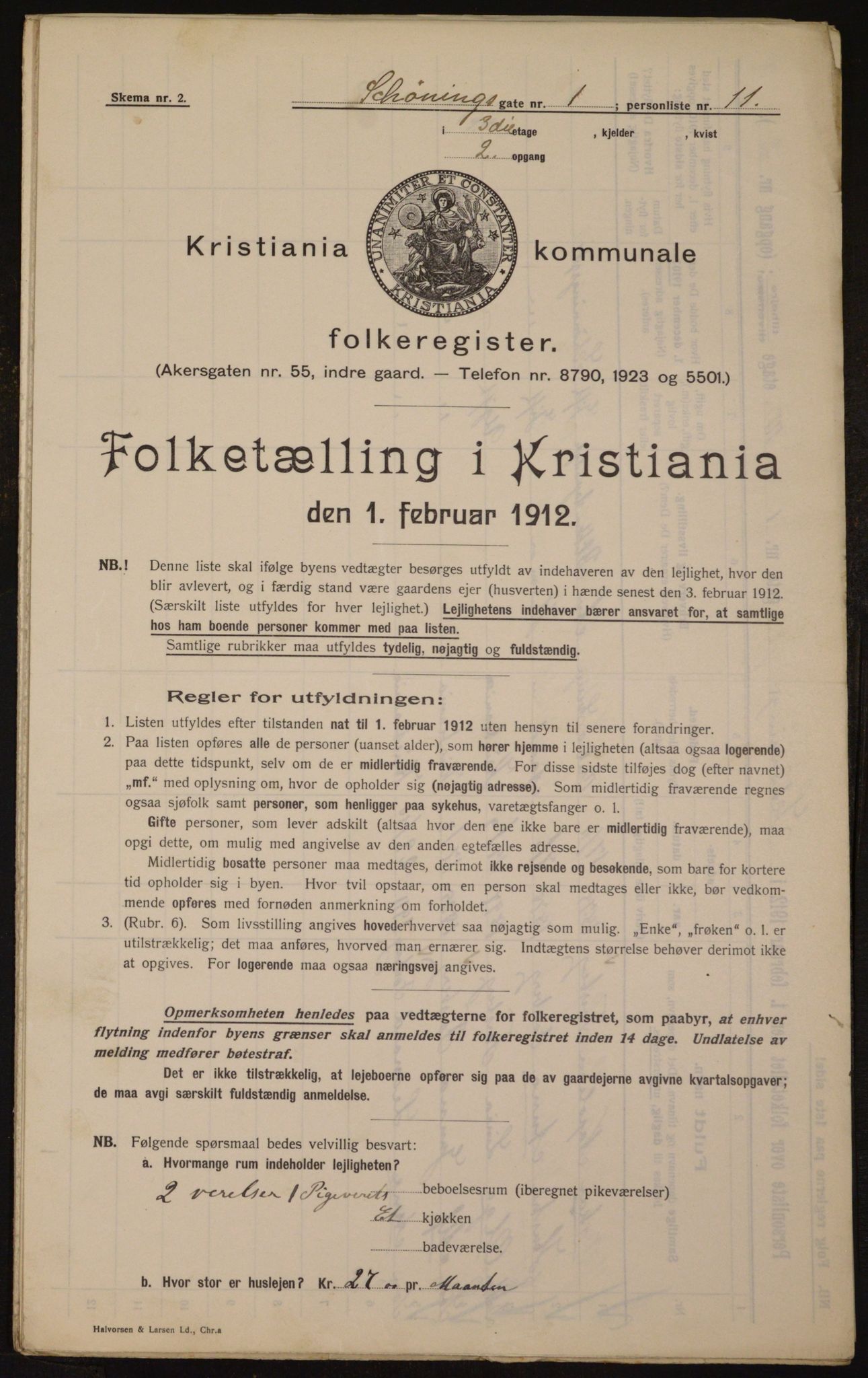 OBA, Municipal Census 1912 for Kristiania, 1912, p. 93546