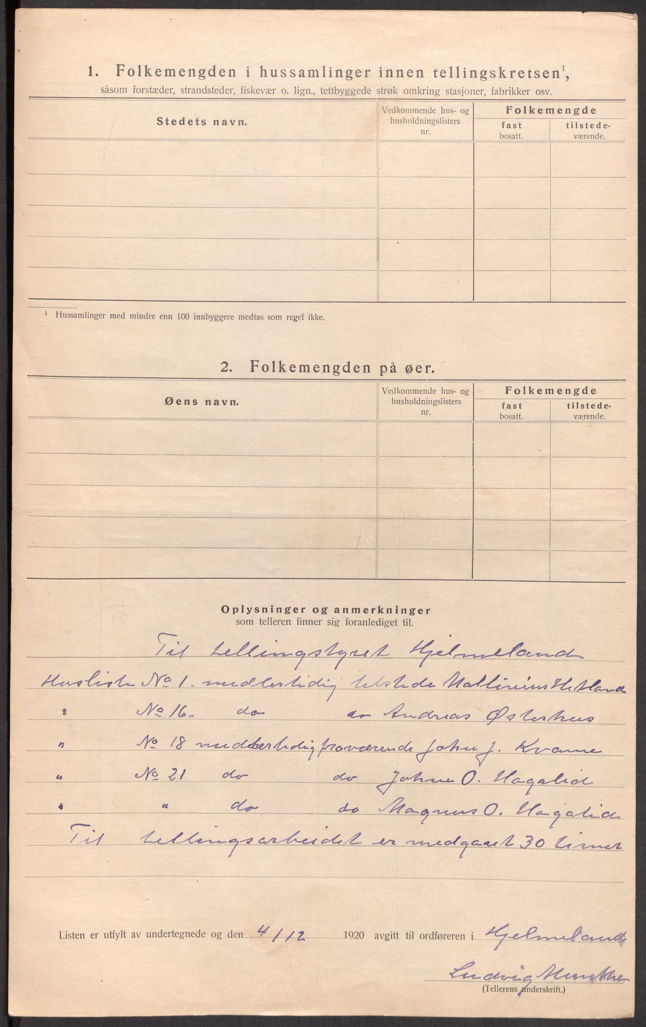 SAST, 1920 census for Hjelmeland, 1920, p. 49