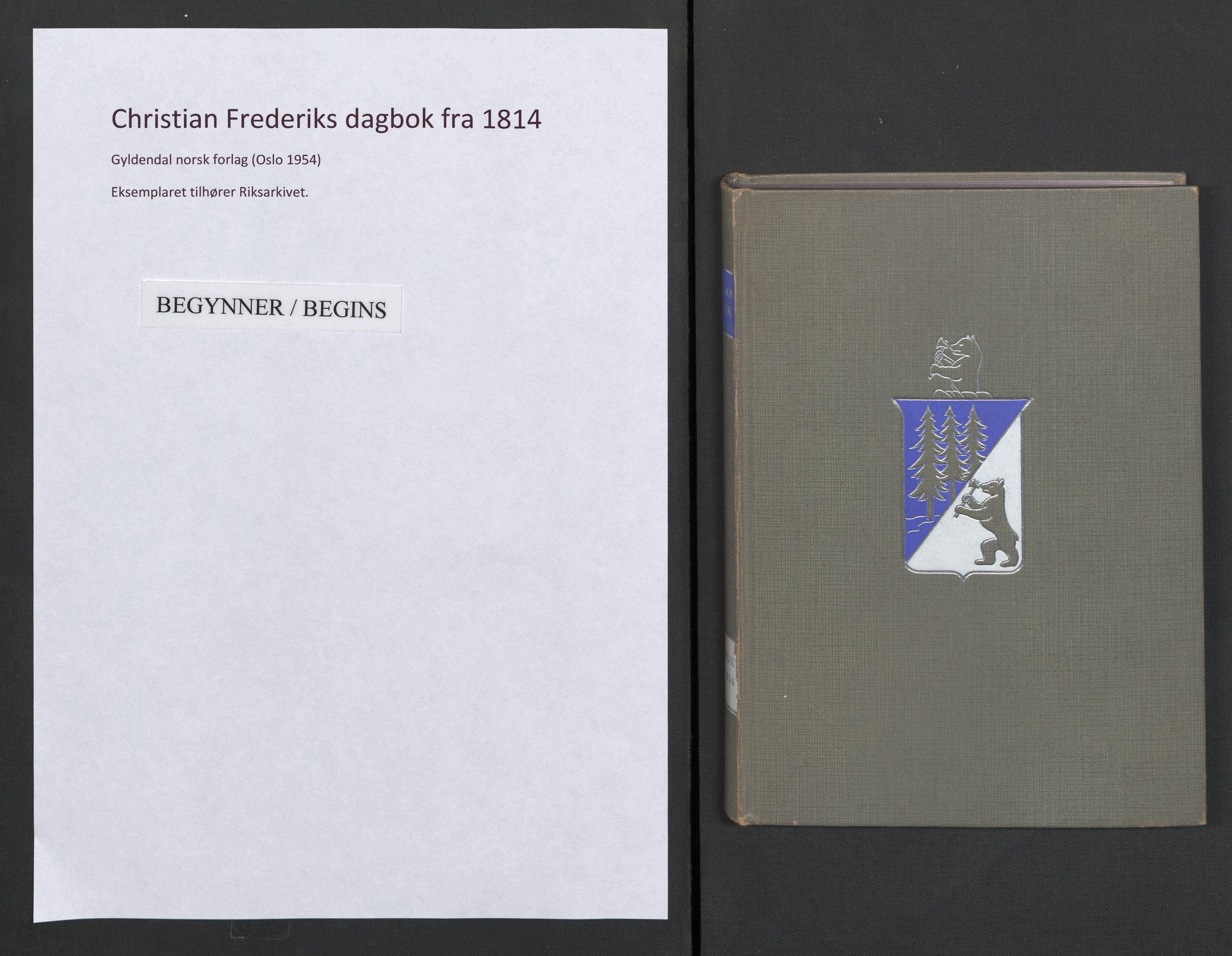 Andre publikasjoner, PUBL/PUBL-999/0003/0002: Christian Frederiks dagbok fra 1814 (1954), 1814, p. 1