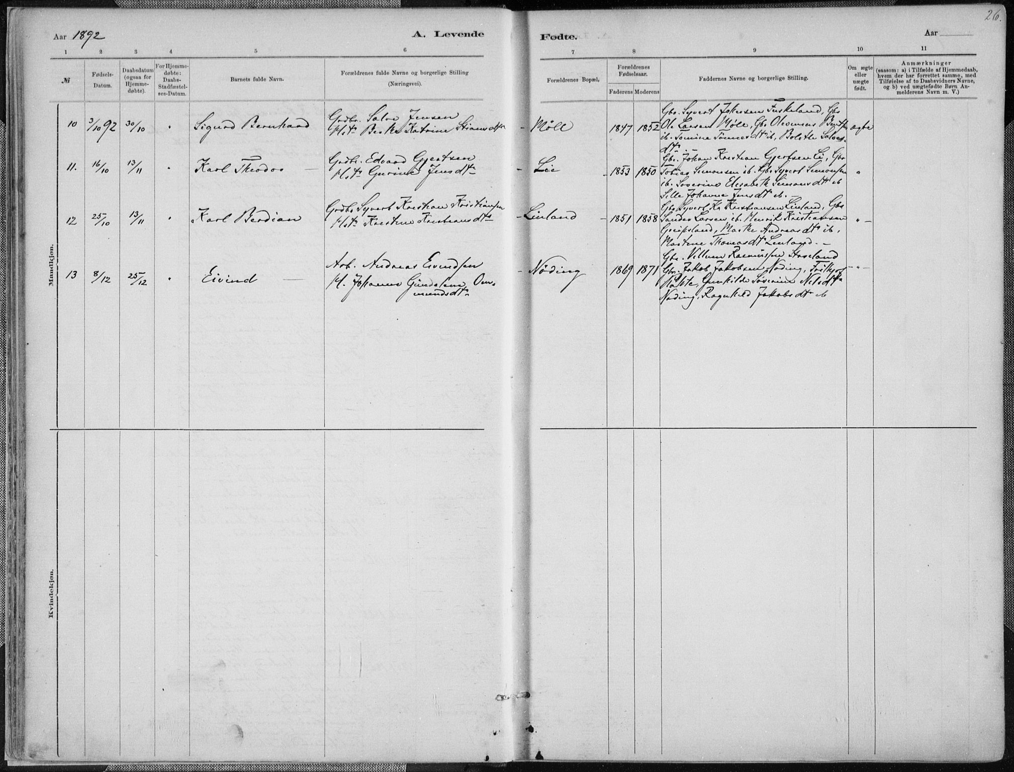 Holum sokneprestkontor, AV/SAK-1111-0022/F/Fa/Faa/L0007: Parish register (official) no. A 7, 1884-1907, p. 26