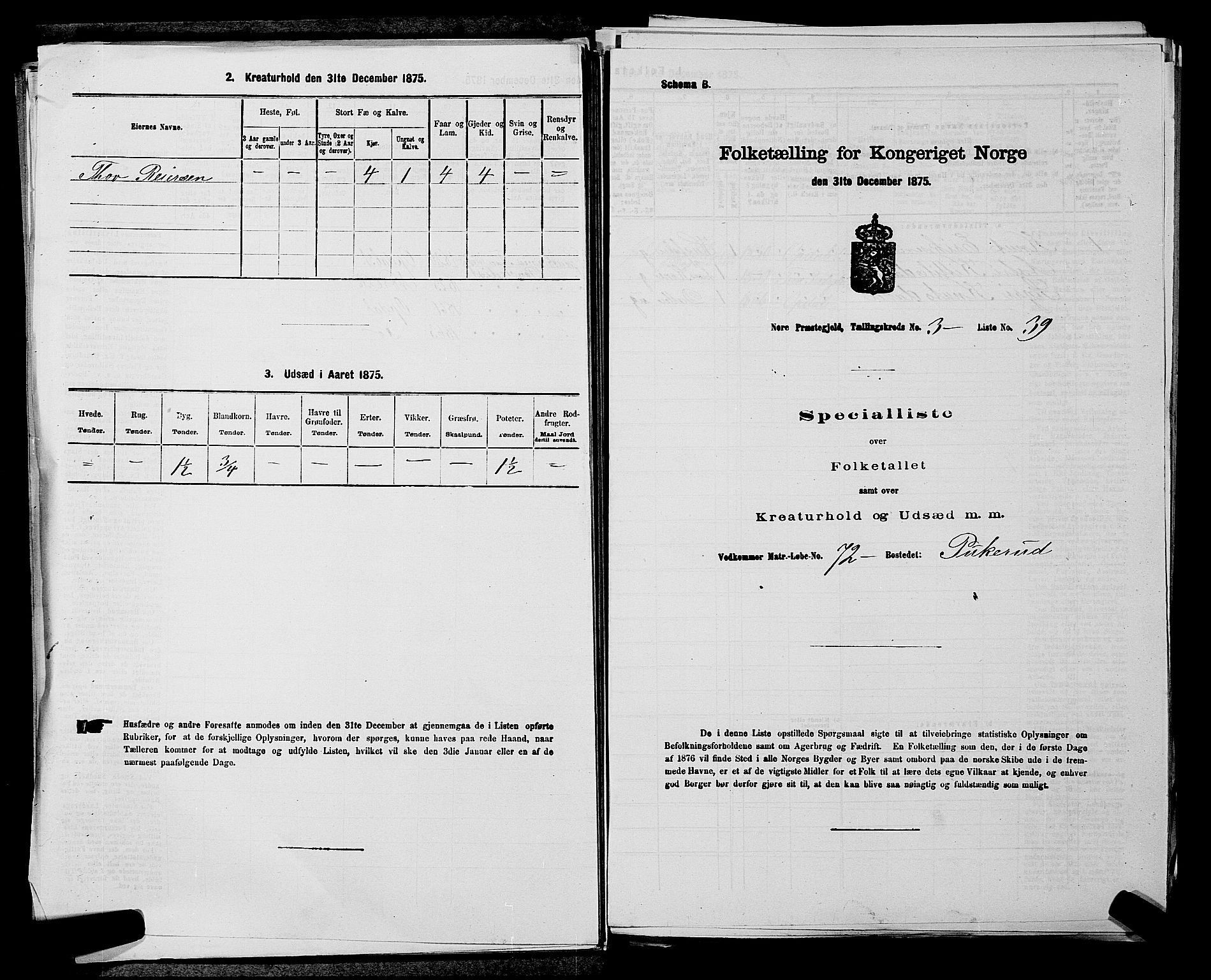 SAKO, 1875 census for 0633P Nore, 1875, p. 376