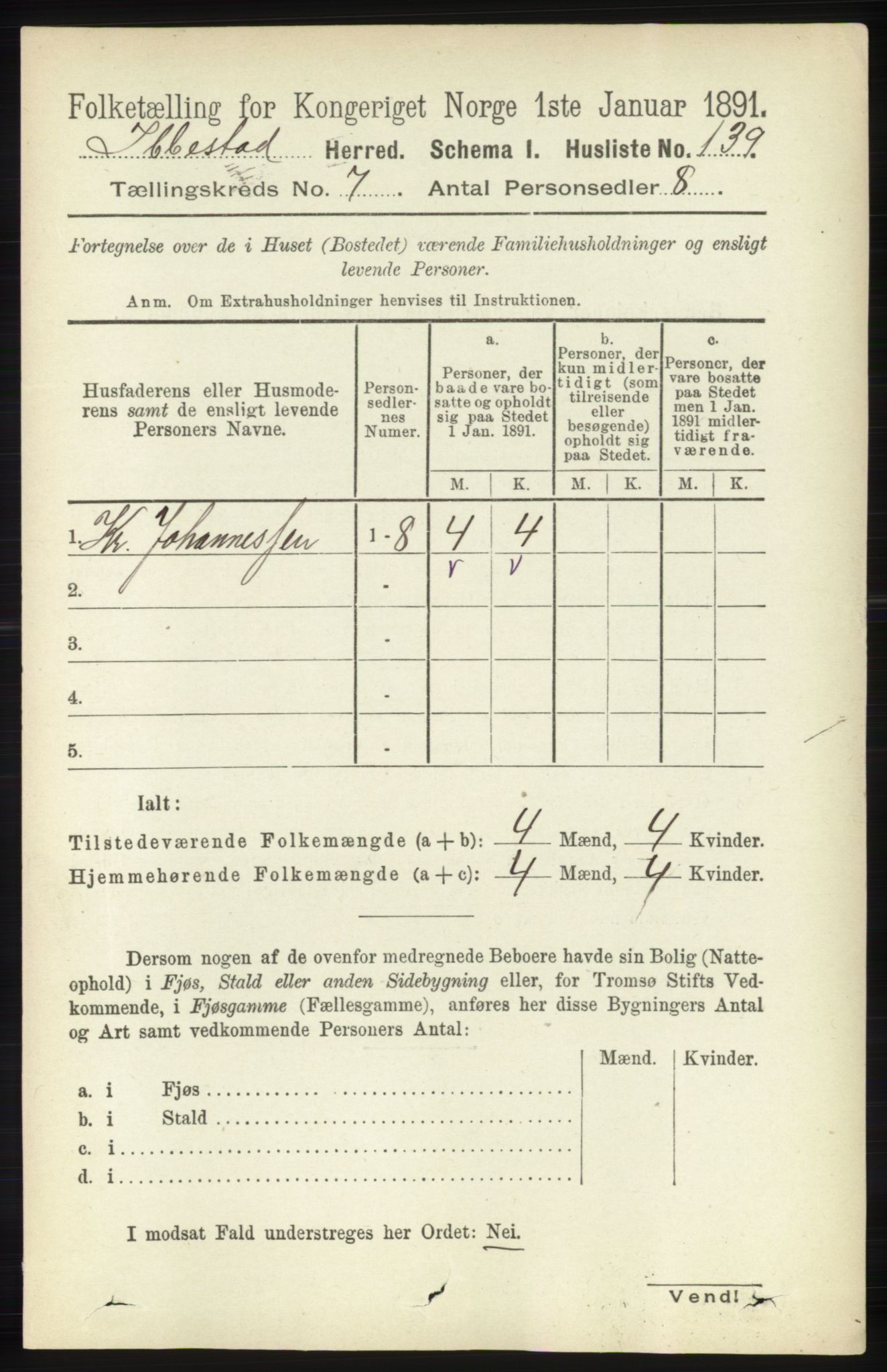 RA, 1891 census for 1917 Ibestad, 1891, p. 4189