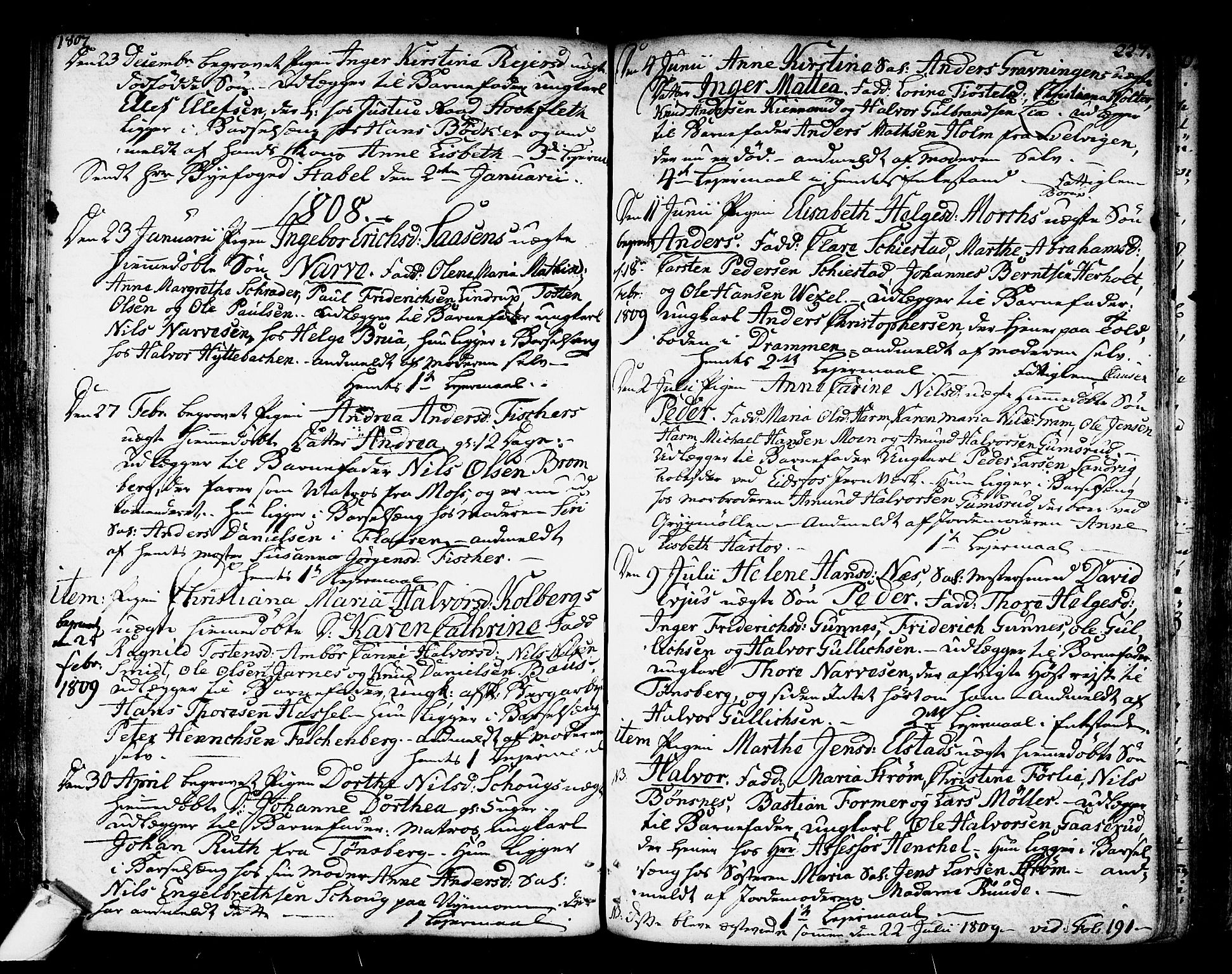 Kongsberg kirkebøker, SAKO/A-22/F/Fa/L0007: Parish register (official) no. I 7, 1795-1816, p. 227