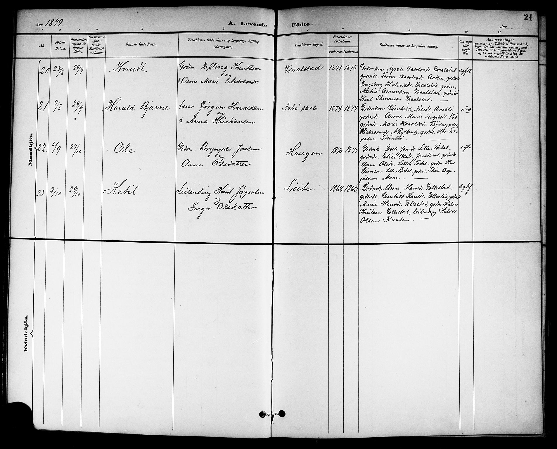 Drangedal kirkebøker, AV/SAKO-A-258/G/Gb/L0002: Parish register (copy) no. II 2, 1895-1918, p. 24