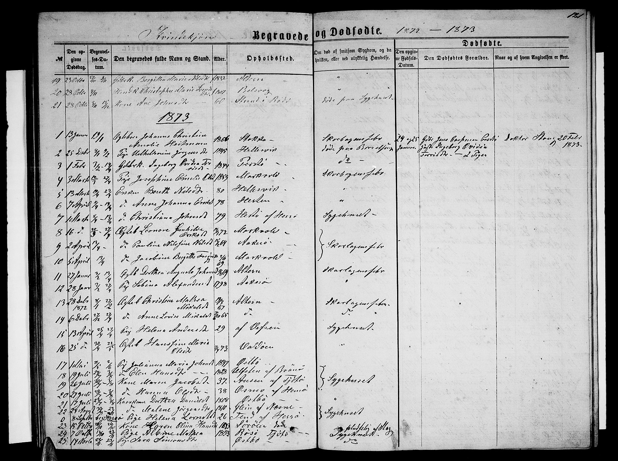 Ministerialprotokoller, klokkerbøker og fødselsregistre - Nordland, AV/SAT-A-1459/830/L0461: Parish register (copy) no. 830C03, 1866-1881, p. 121