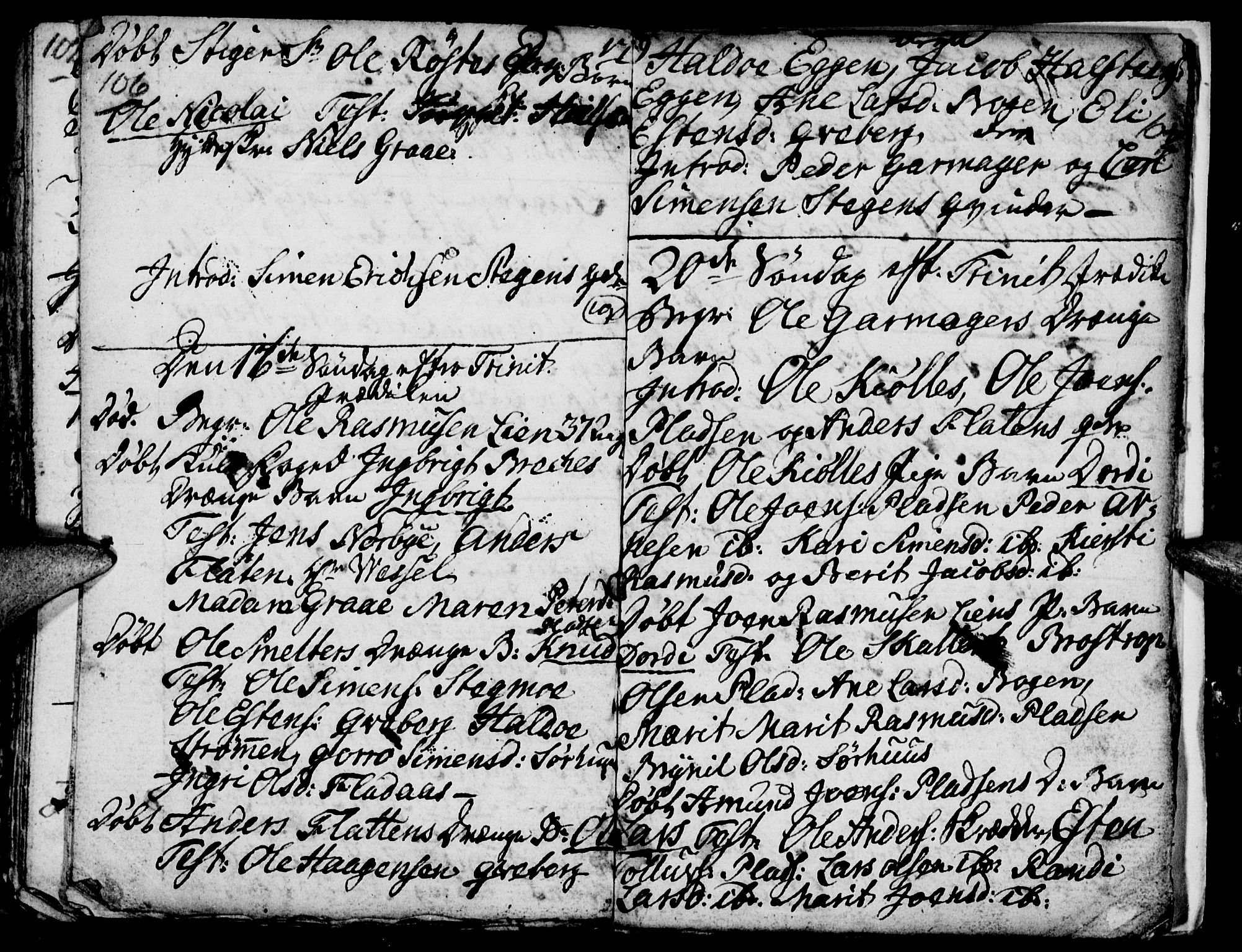Tynset prestekontor, SAH/PREST-058/H/Ha/Haa/L0007: Parish register (official) no. 7, 1764-1769, p. 106-107