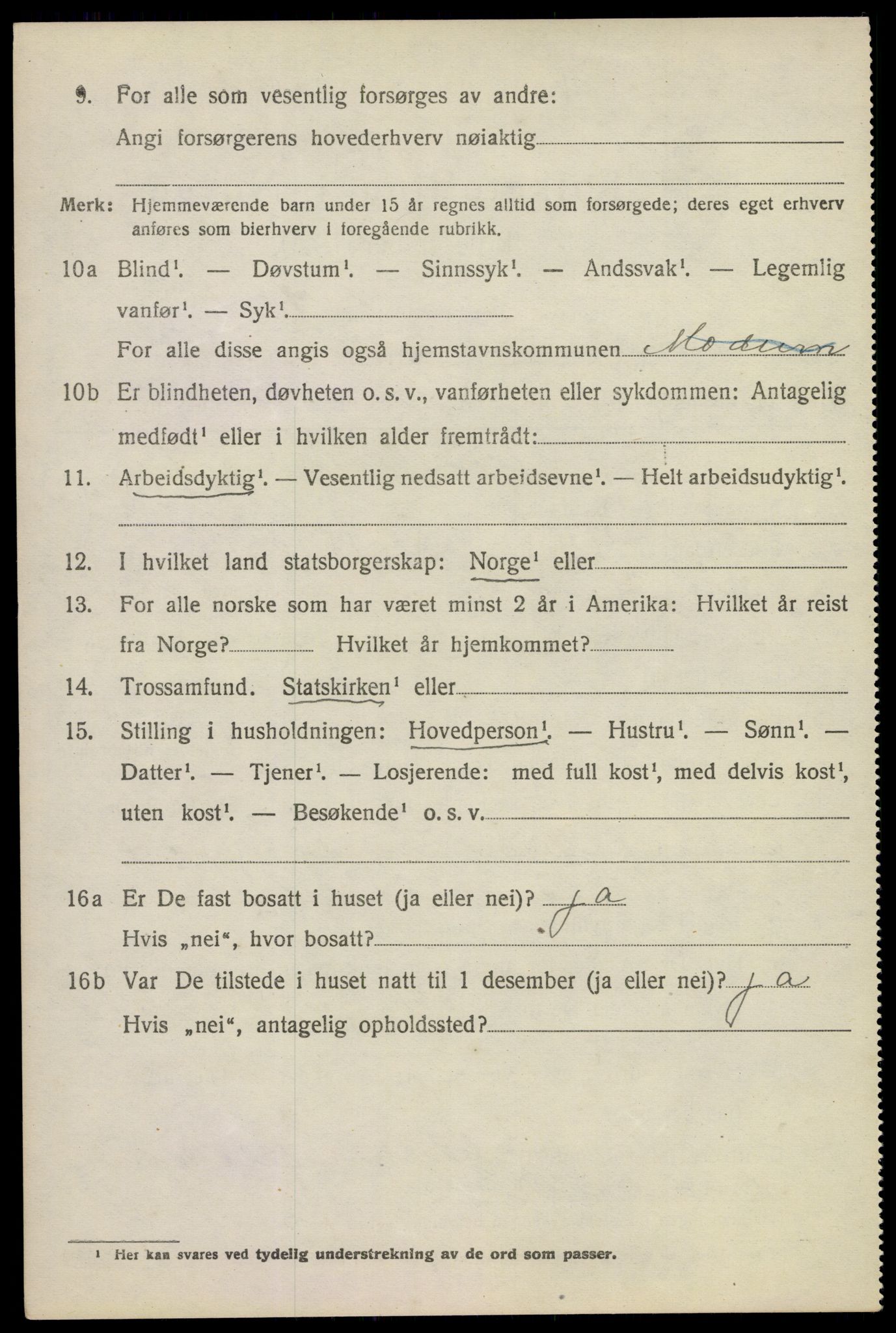 SAKO, 1920 census for Modum, 1920, p. 10020