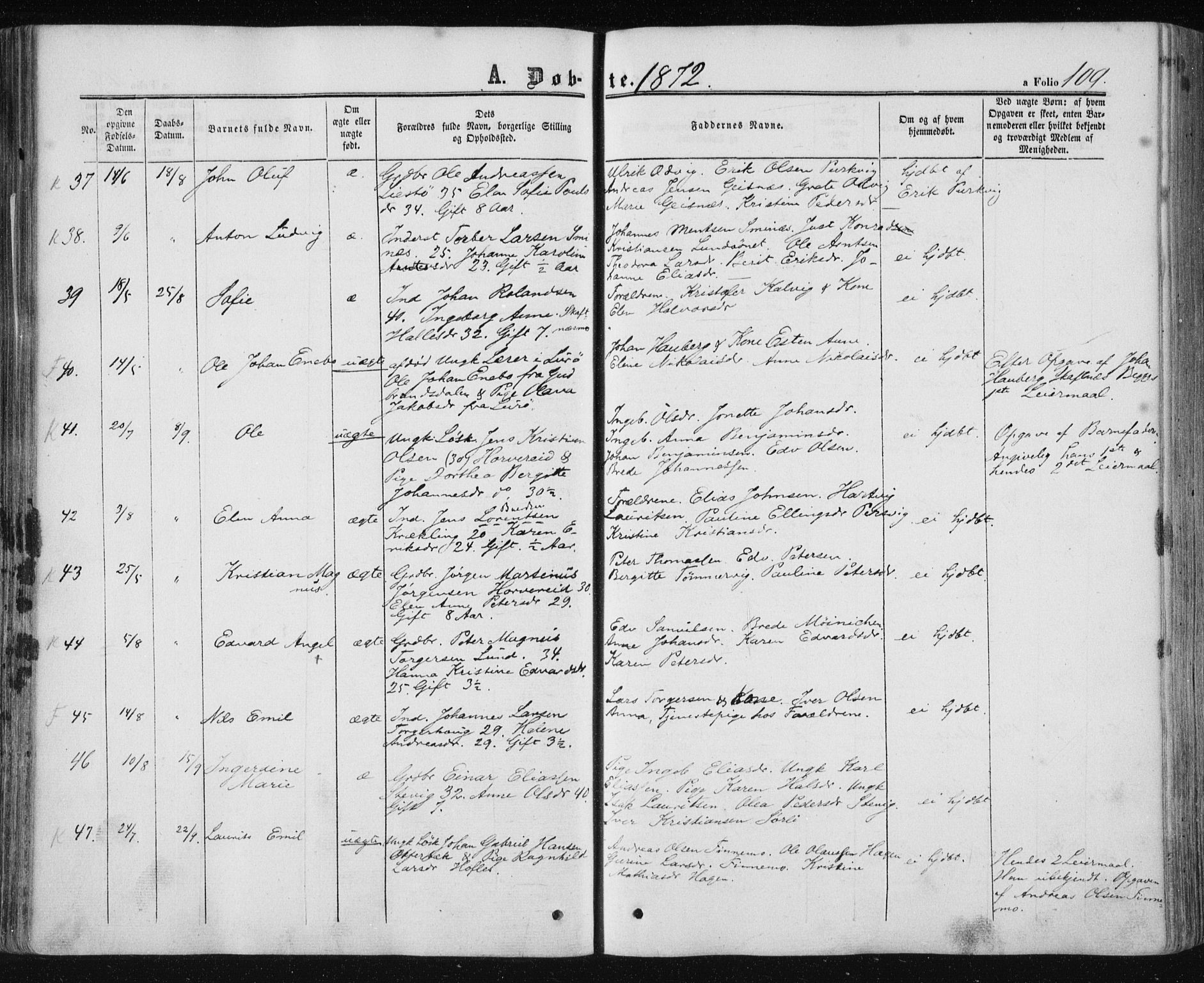 Ministerialprotokoller, klokkerbøker og fødselsregistre - Nord-Trøndelag, AV/SAT-A-1458/780/L0641: Parish register (official) no. 780A06, 1857-1874, p. 109