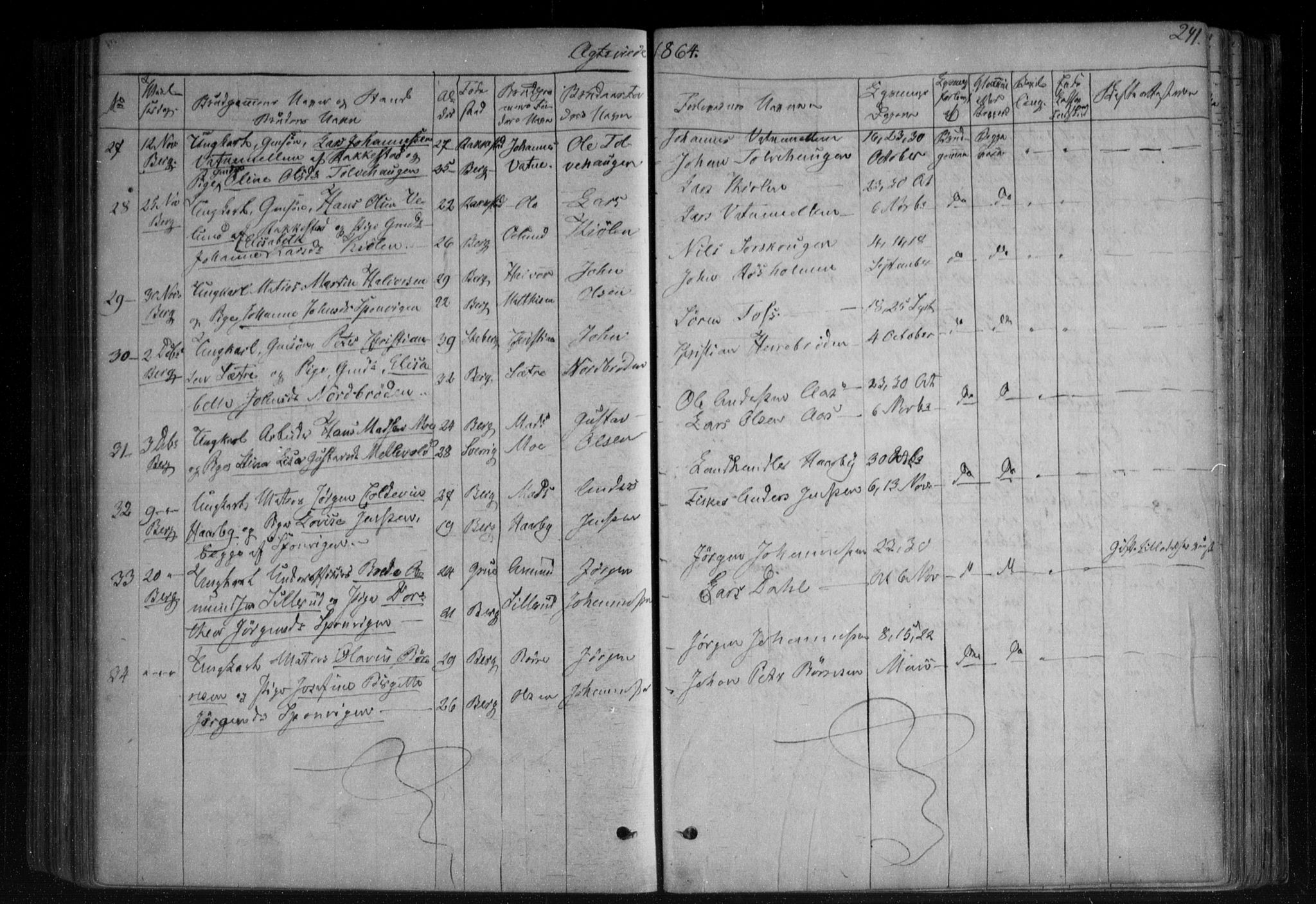 Berg prestekontor Kirkebøker, AV/SAO-A-10902/F/Fa/L0005: Parish register (official) no. I 5, 1861-1877, p. 241