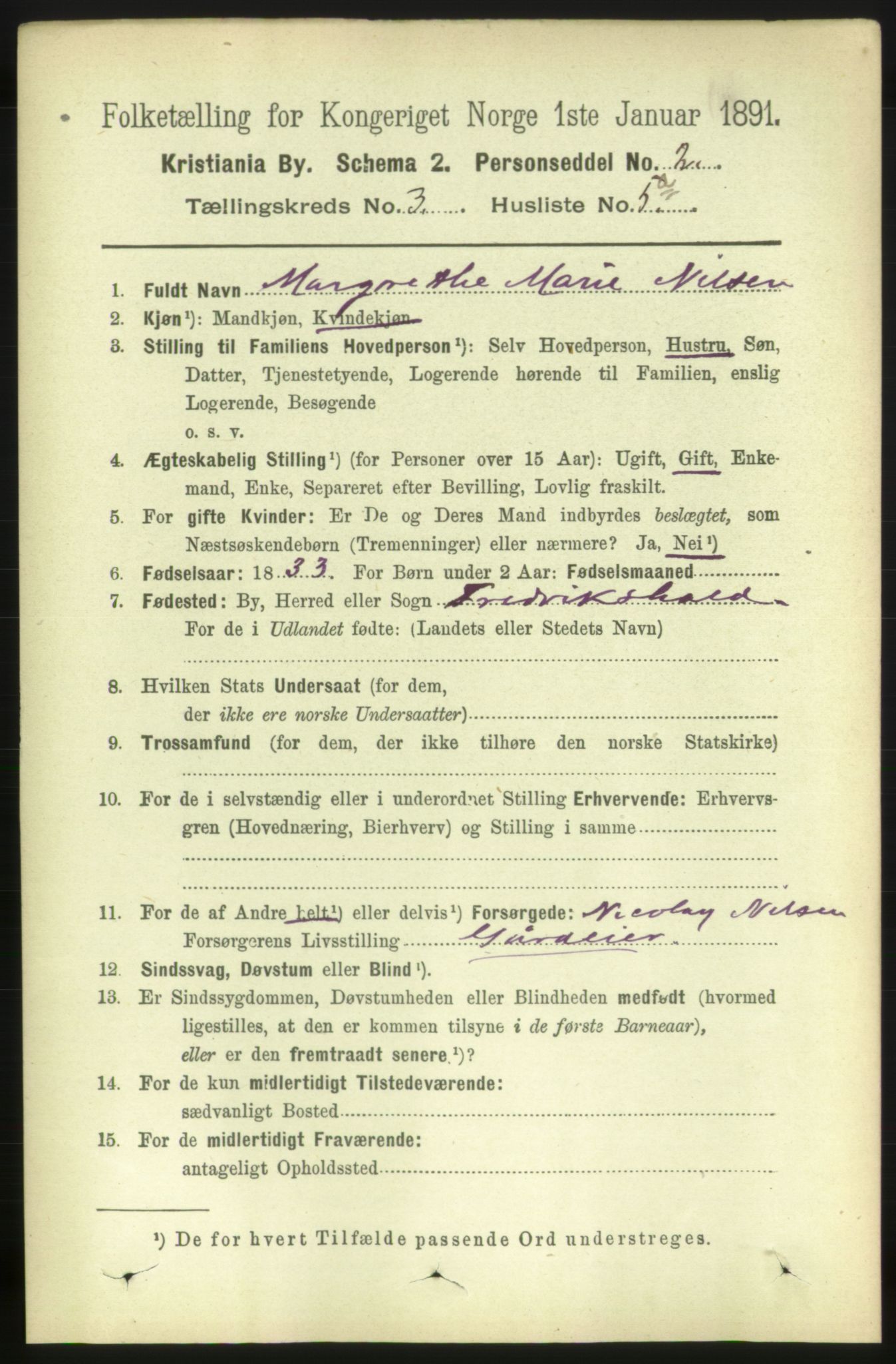 RA, 1891 census for 0301 Kristiania, 1891, p. 1320