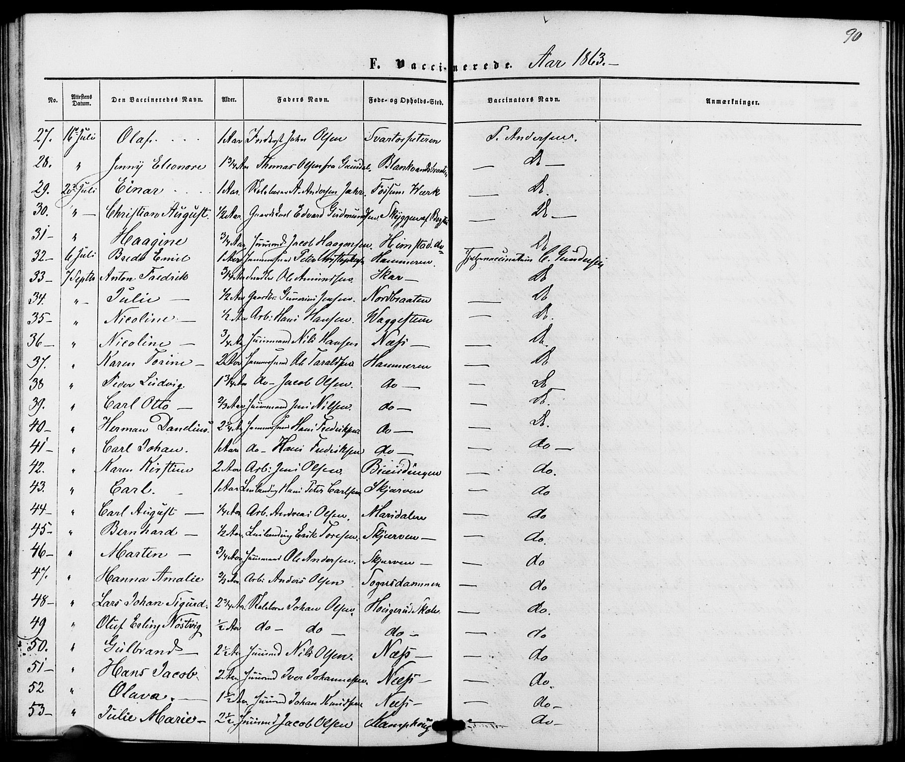 Vestre Aker prestekontor Kirkebøker, AV/SAO-A-10025/K/Ka/L0001: Vaccination register no. 1, 1857-1867, p. 90