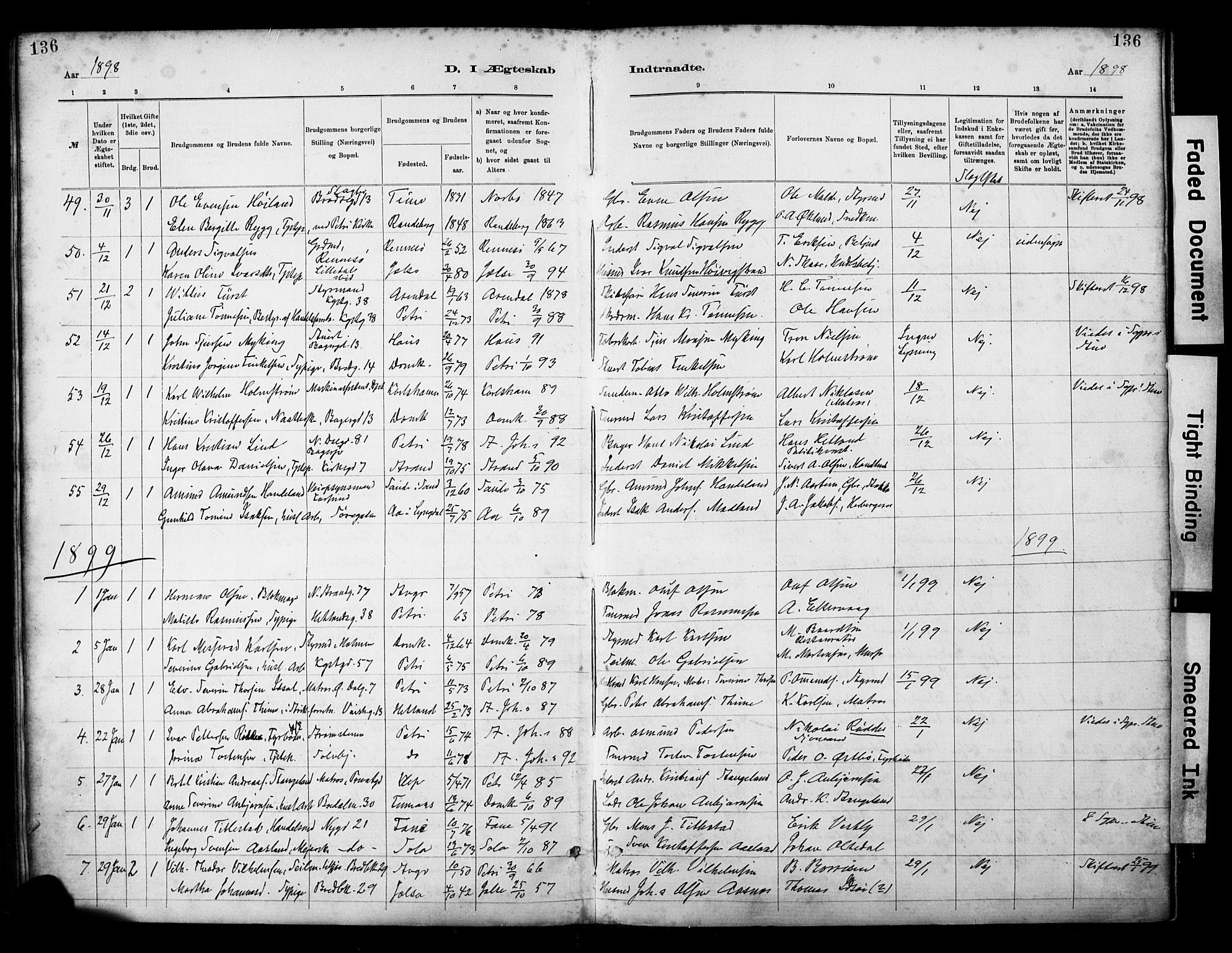 St. Petri sokneprestkontor, SAST/A-101813/001/30/30BA/L0018: Parish register (official) no. A 19, 1879-1900, p. 136