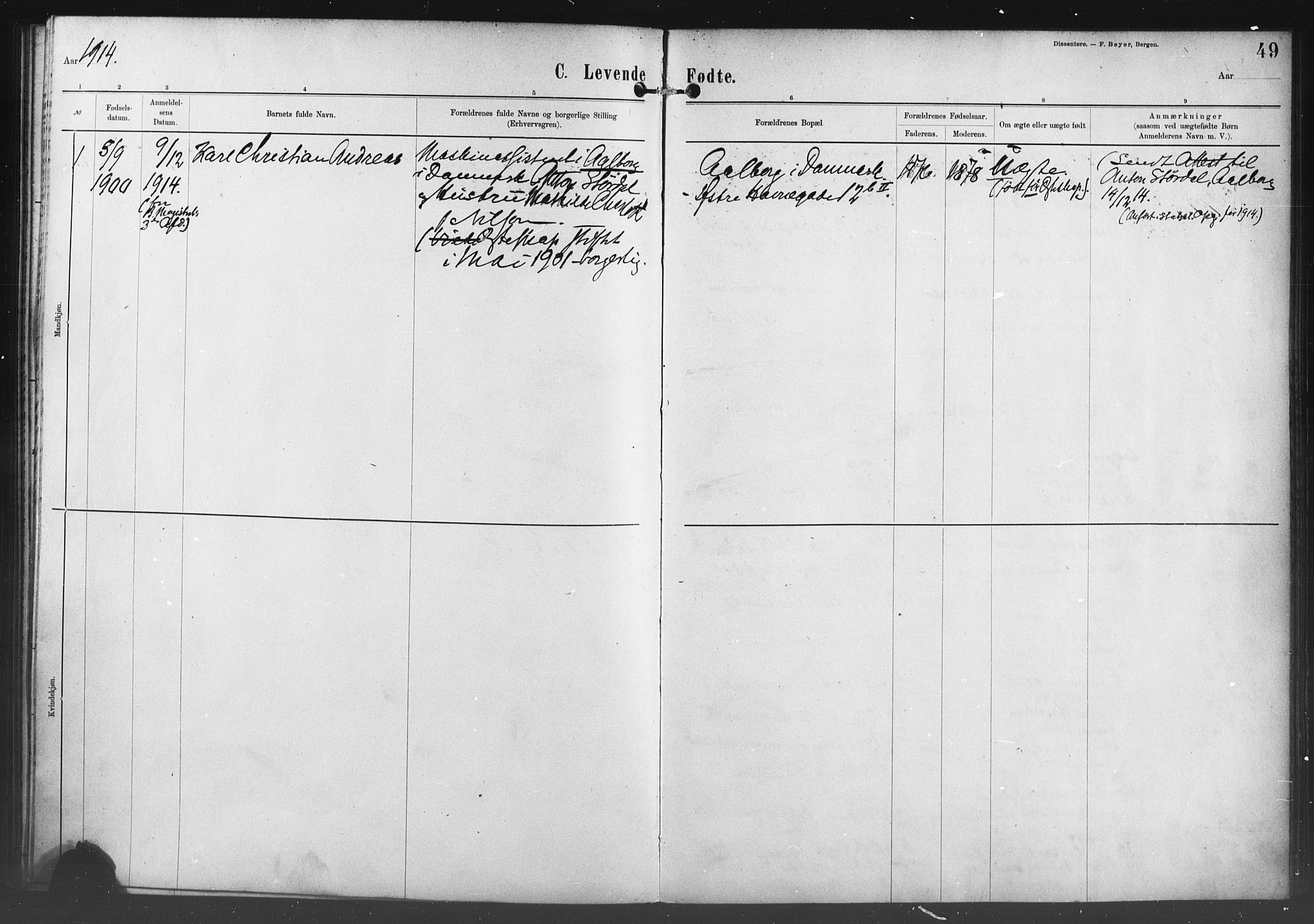 Nykirken Sokneprestembete, SAB/A-77101/H/Haa/L0054: Parish register (official) no. H 3, 1897-1943, p. 49
