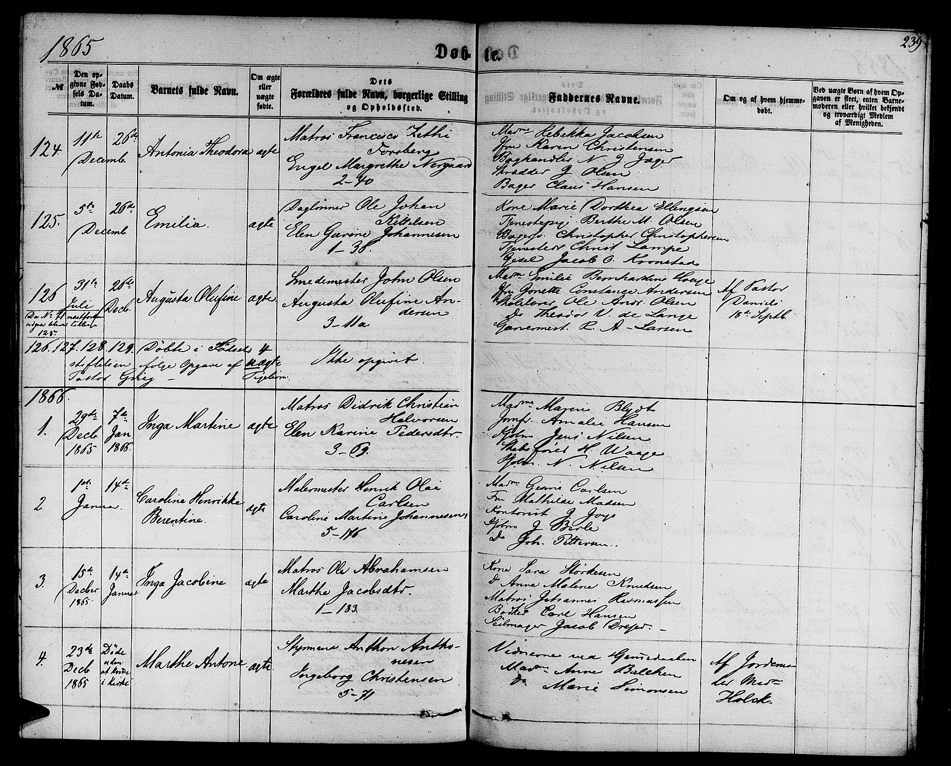 Nykirken Sokneprestembete, SAB/A-77101/H/Hab: Parish register (copy) no. B 2, 1859-1868, p. 239