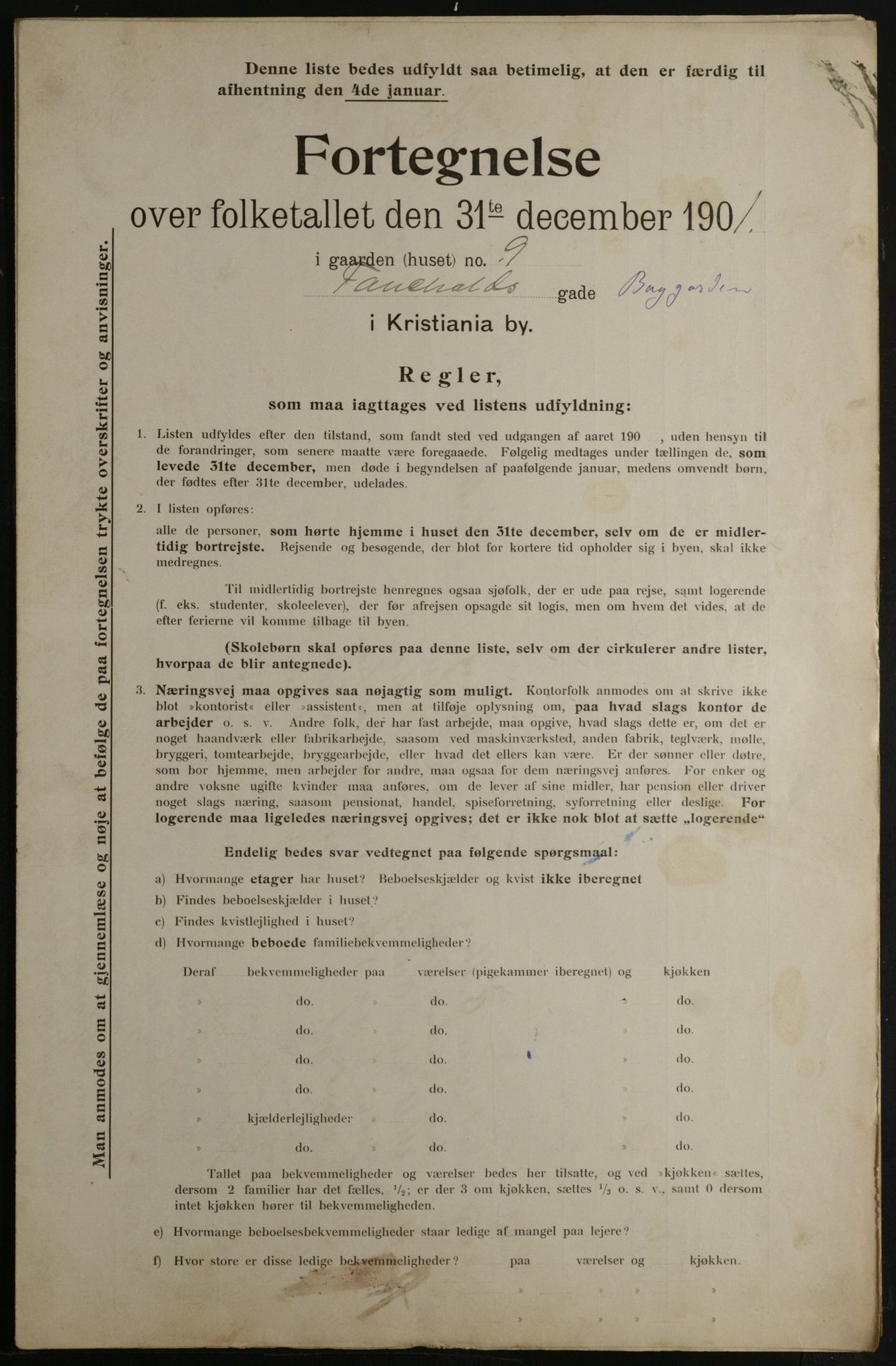 OBA, Municipal Census 1901 for Kristiania, 1901, p. 3863