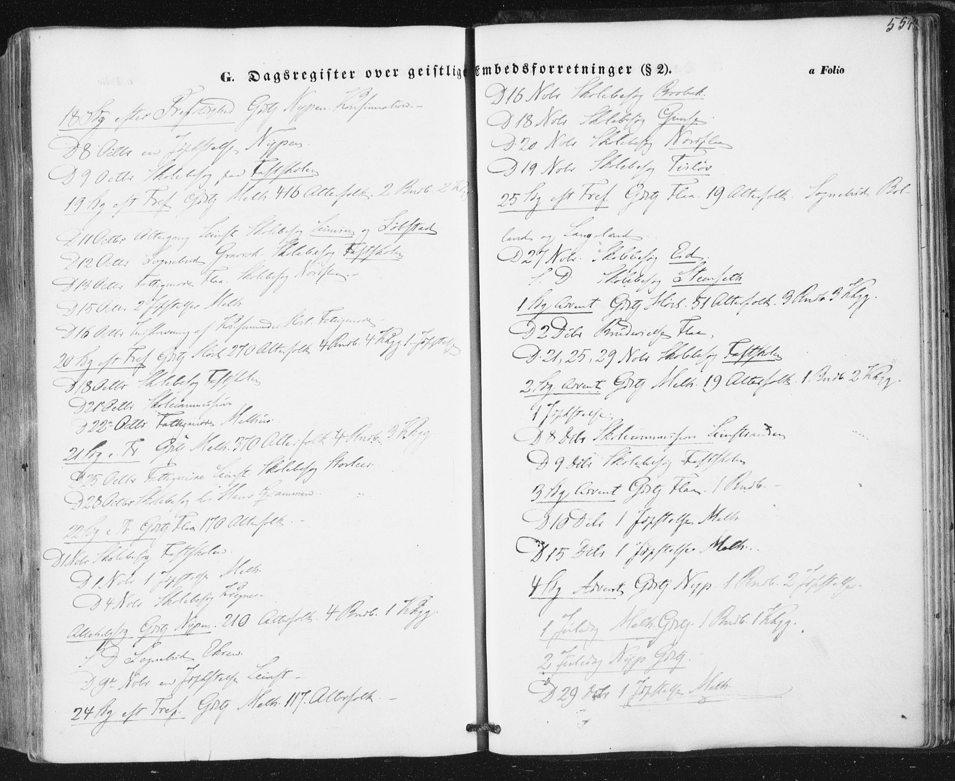 Ministerialprotokoller, klokkerbøker og fødselsregistre - Sør-Trøndelag, AV/SAT-A-1456/691/L1076: Parish register (official) no. 691A08, 1852-1861, p. 554