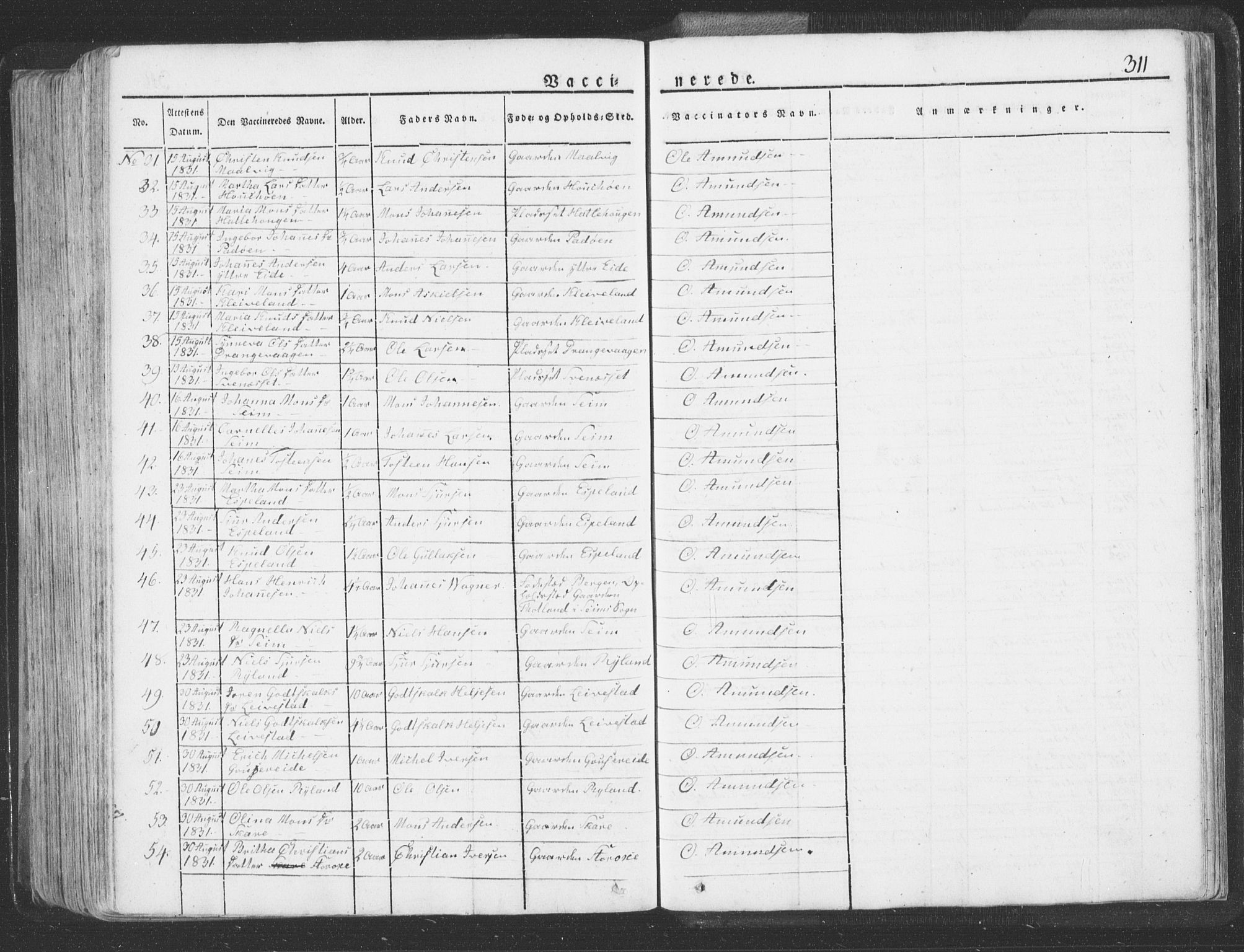 Hosanger sokneprestembete, AV/SAB-A-75801/H/Haa: Parish register (official) no. A 6, 1824-1835, p. 311