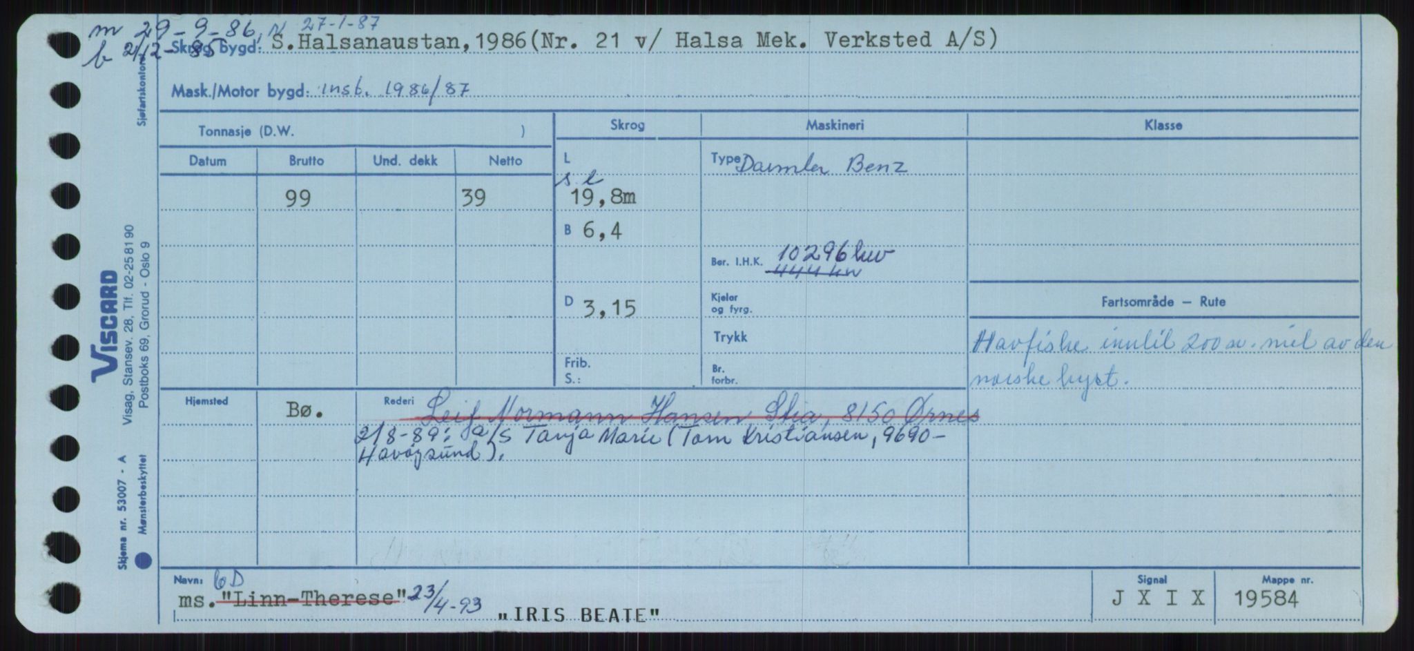 Sjøfartsdirektoratet med forløpere, Skipsmålingen, RA/S-1627/H/Ha/L0003/0001: Fartøy, Hilm-Mar / Fartøy, Hilm-Kol, p. 367