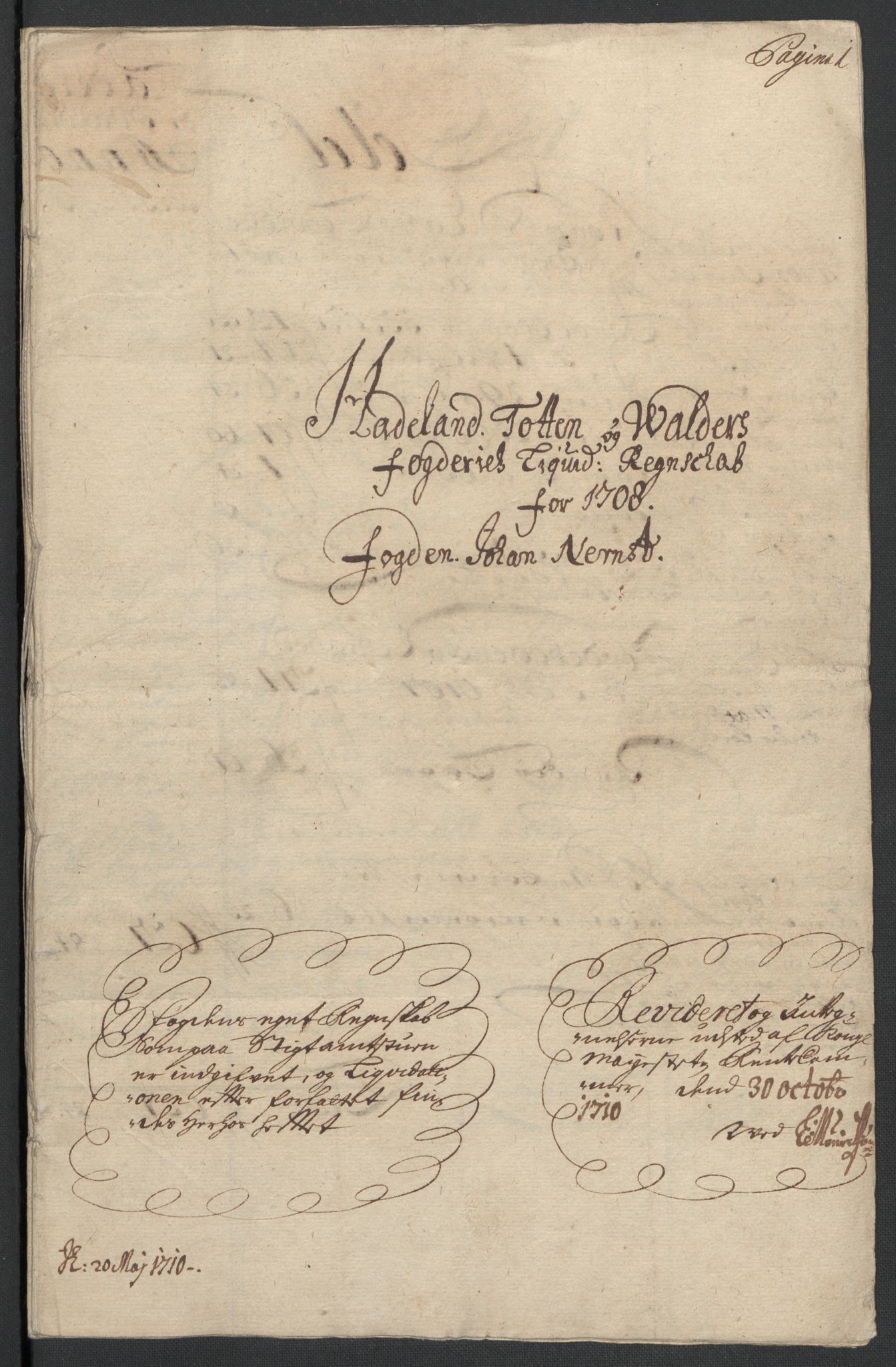 Rentekammeret inntil 1814, Reviderte regnskaper, Fogderegnskap, RA/EA-4092/R18/L1305: Fogderegnskap Hadeland, Toten og Valdres, 1707-1708, p. 410