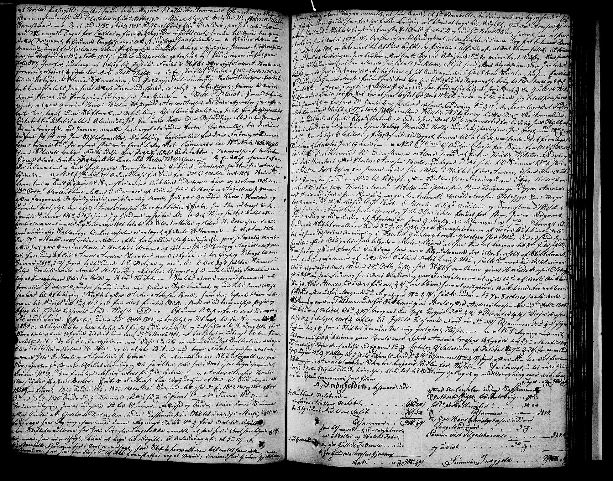Nedre Telemark sorenskriveri, AV/SAKO-A-135/H/Hb/Hba/L0019: Skifteprotokoll, 1805-1810, p. 162b-163a