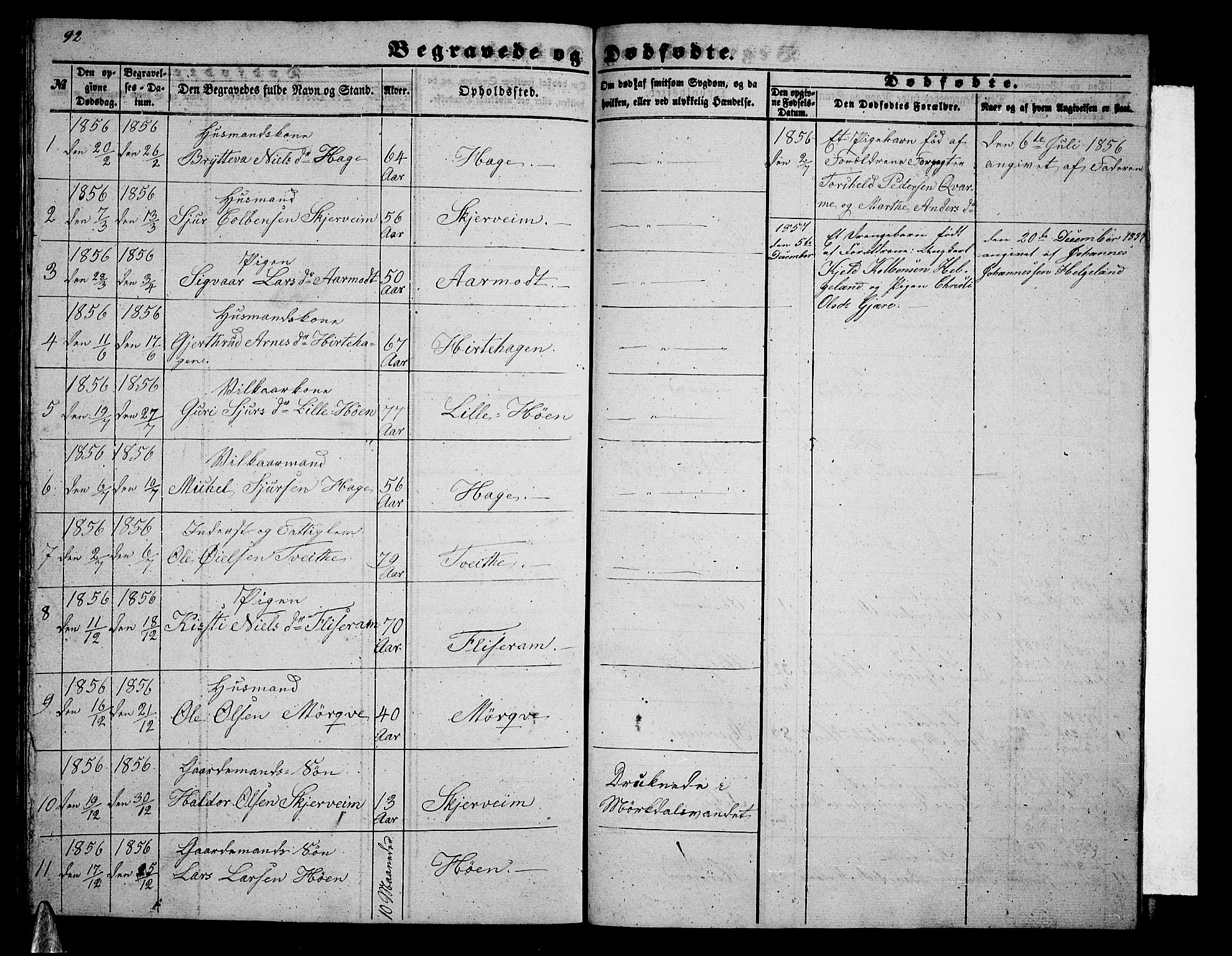 Vossestrand Sokneprestembete, AV/SAB-A-79101/H/Hab: Parish register (copy) no. B 1, 1855-1867, p. 92