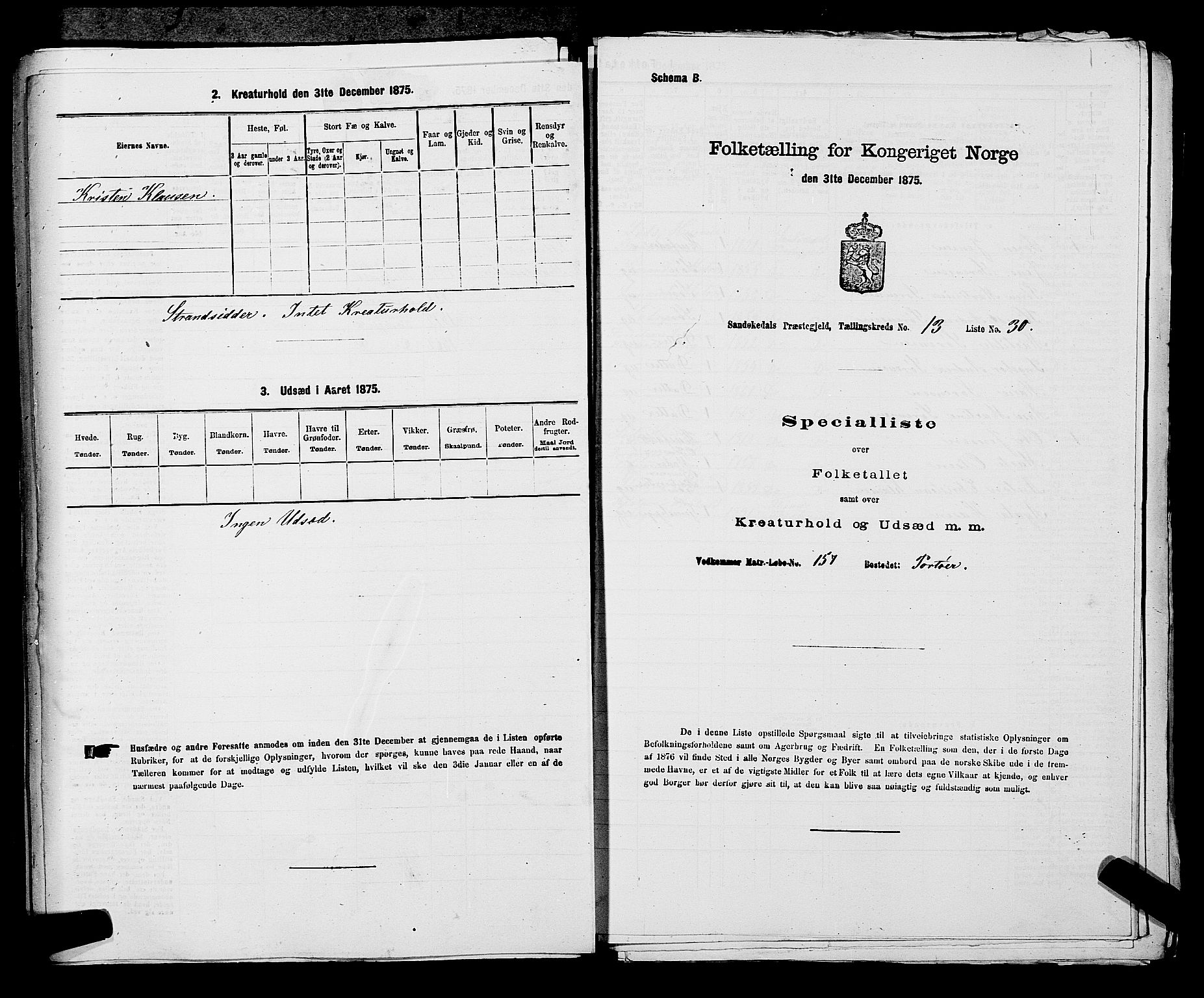 SAKO, 1875 census for 0816P Sannidal, 1875, p. 926