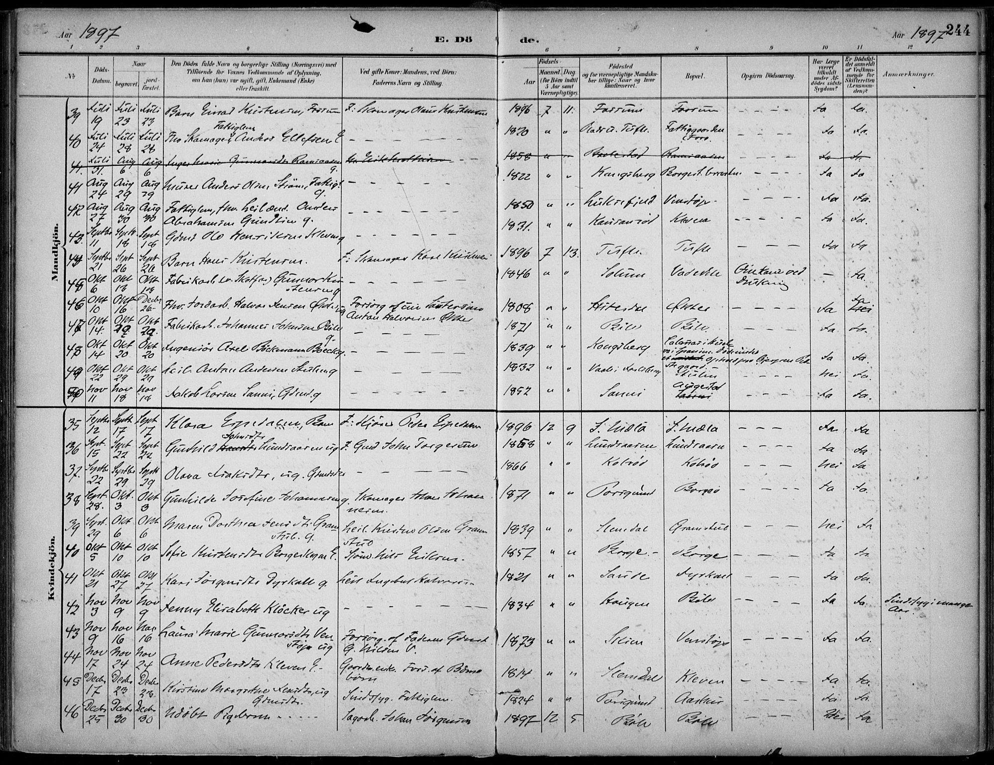 Gjerpen kirkebøker, SAKO/A-265/F/Fa/L0011: Parish register (official) no. I 11, 1896-1904, p. 244