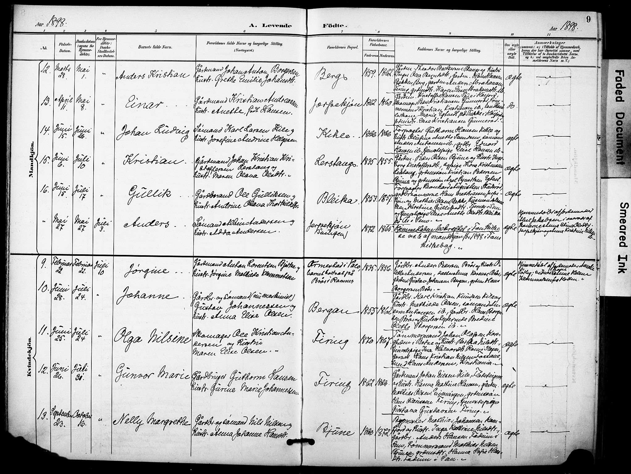 Ramnes kirkebøker, AV/SAKO-A-314/F/Fa/L0008: Parish register (official) no. I 8, 1896-1913, p. 9
