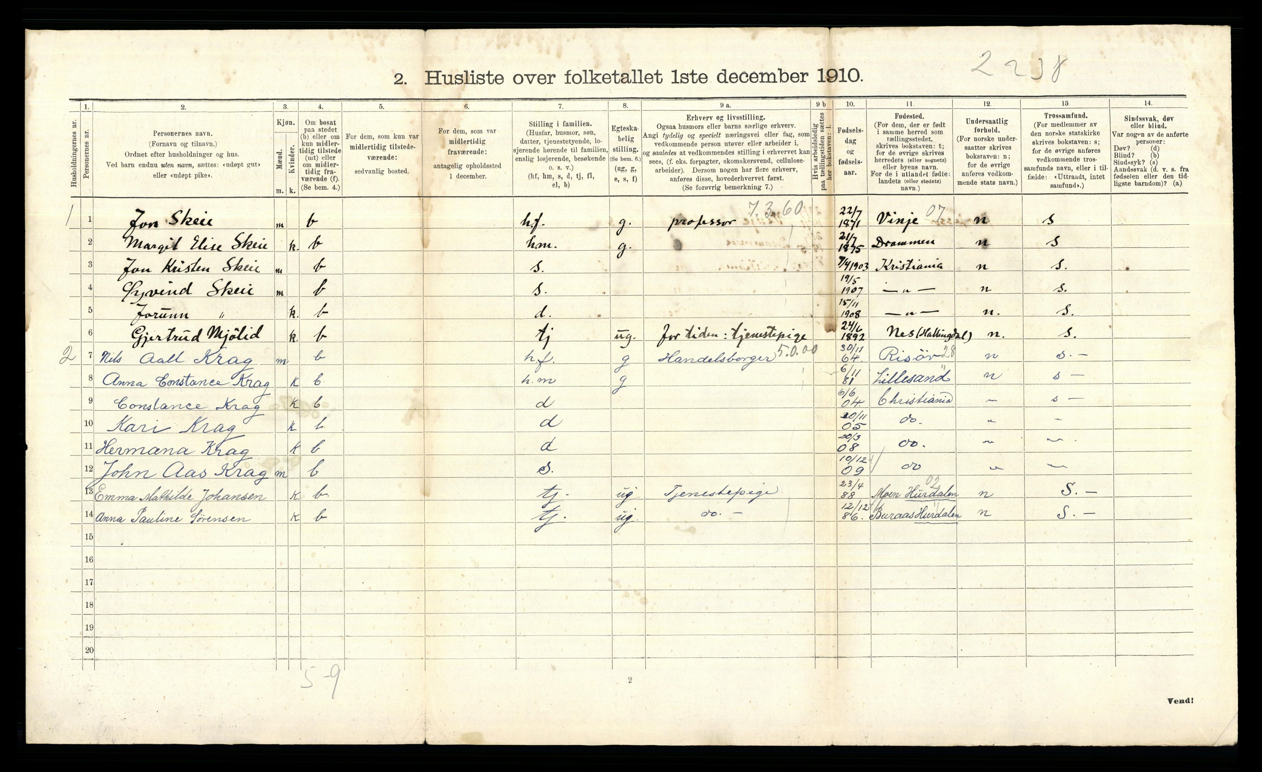 RA, 1910 census for Aker, 1910, p. 3922