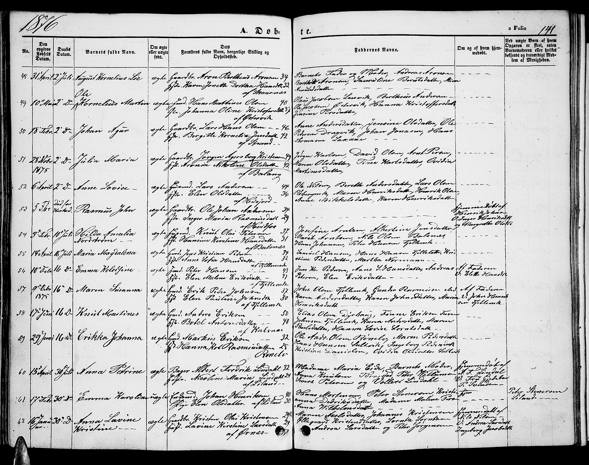 Ministerialprotokoller, klokkerbøker og fødselsregistre - Nordland, SAT/A-1459/863/L0912: Parish register (copy) no. 863C02, 1858-1876, p. 141