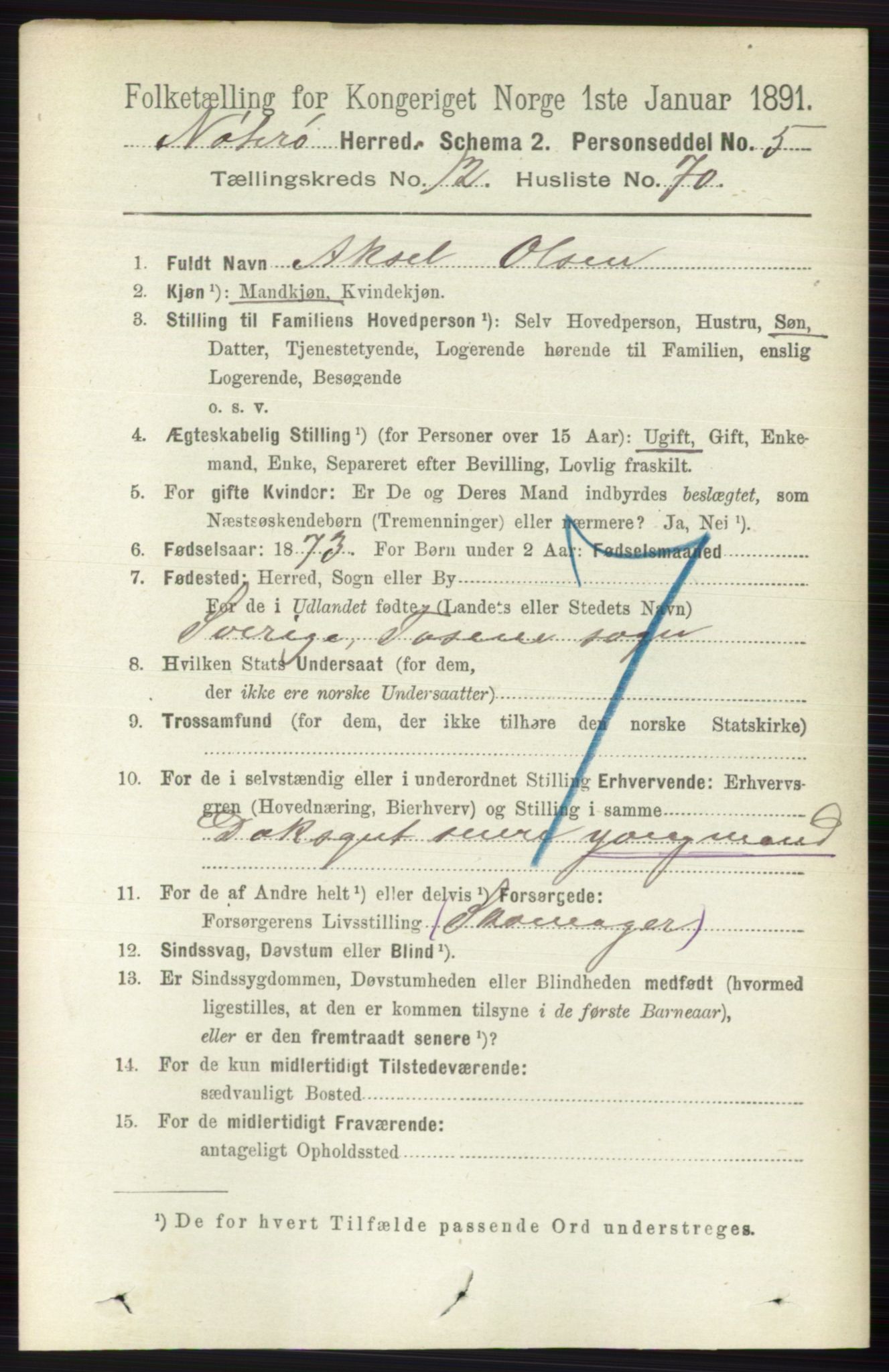 RA, 1891 census for 0722 Nøtterøy, 1891, p. 6755