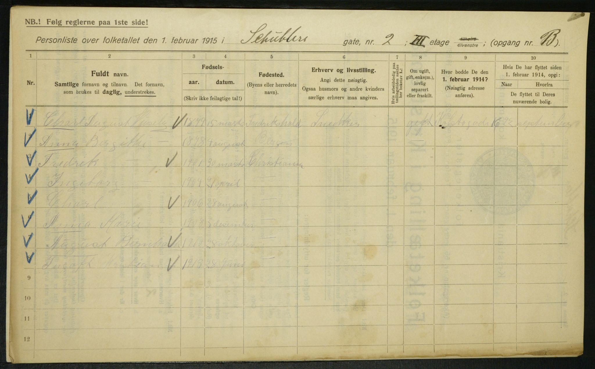 OBA, Municipal Census 1915 for Kristiania, 1915, p. 92575