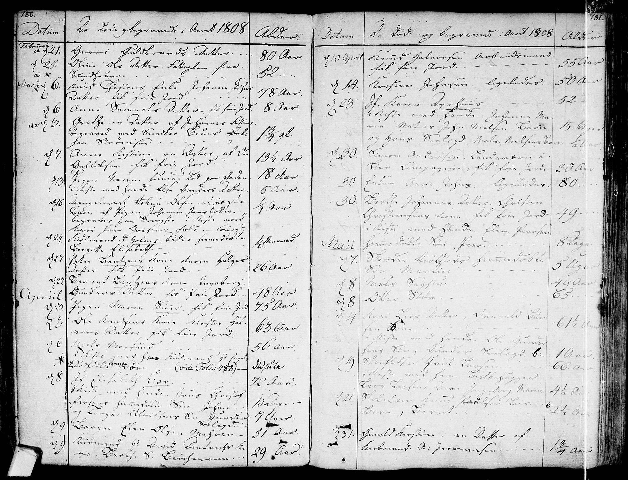 Bragernes kirkebøker, AV/SAKO-A-6/F/Fa/L0006a: Parish register (official) no. I 6, 1782-1814, p. 780-781