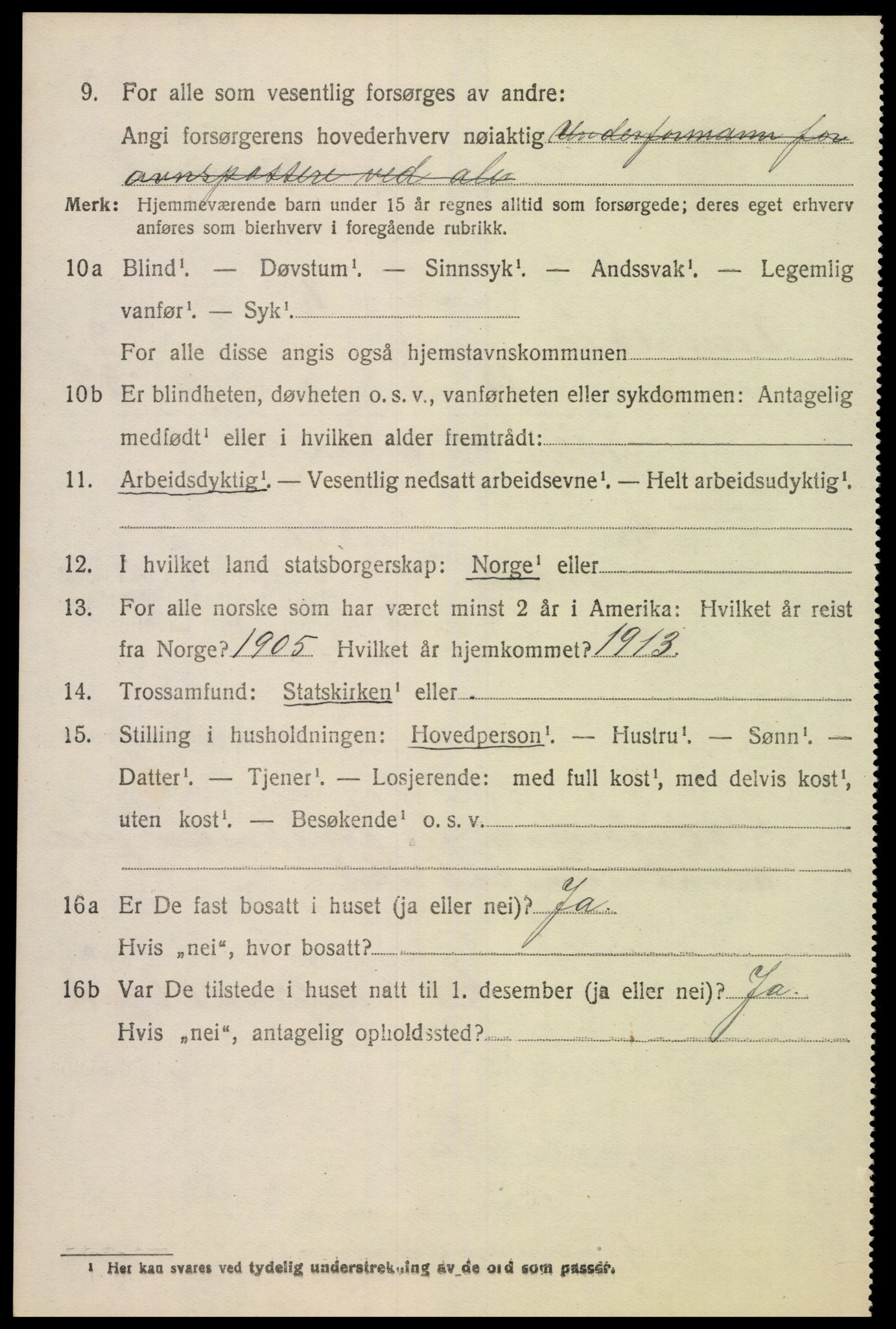 SAK, 1920 census for Vennesla, 1920, p. 2373