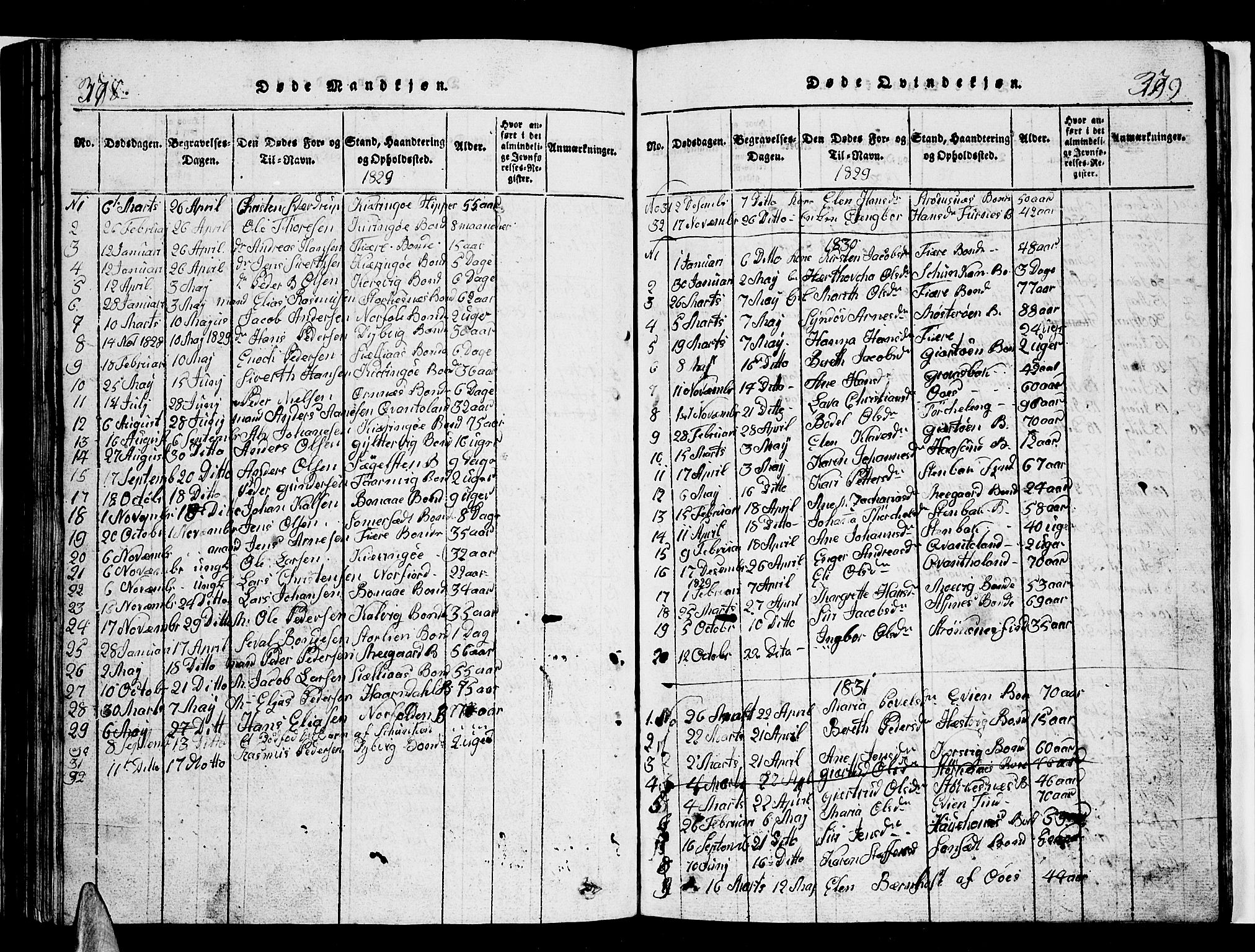 Ministerialprotokoller, klokkerbøker og fødselsregistre - Nordland, SAT/A-1459/853/L0773: Parish register (copy) no. 853C01, 1821-1859, p. 378-379