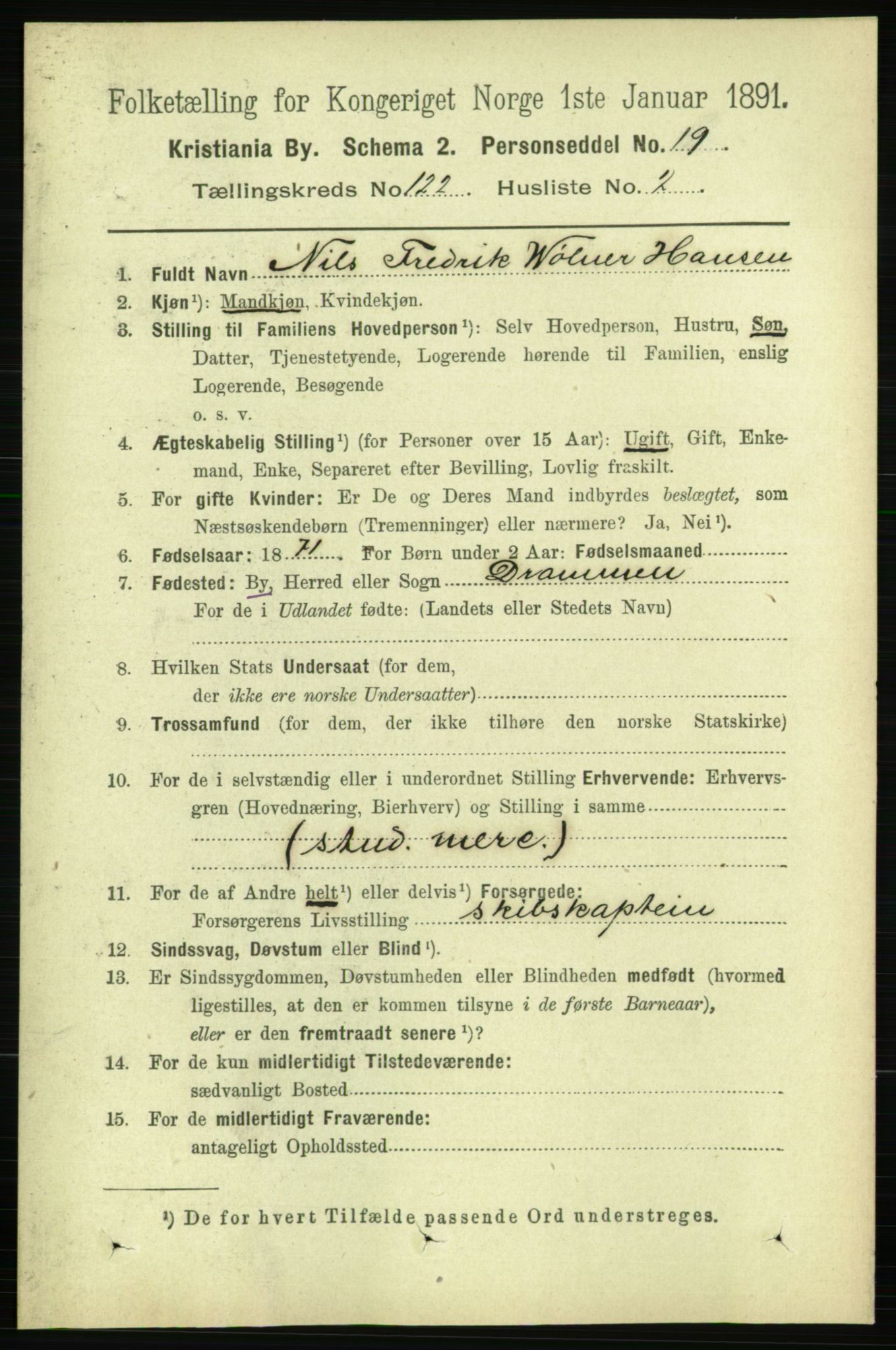 RA, 1891 census for 0301 Kristiania, 1891, p. 64669