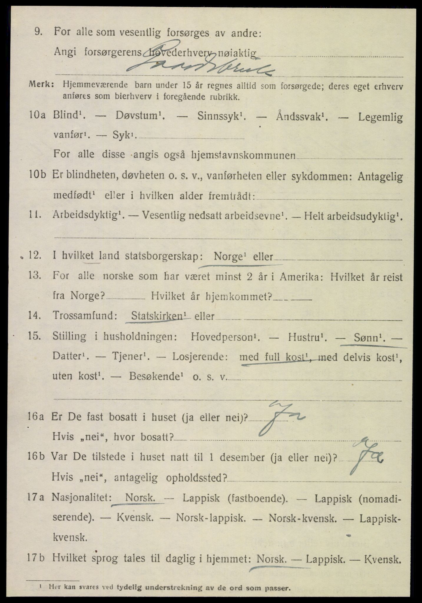 SAT, 1920 census for Meløy, 1920, p. 5526