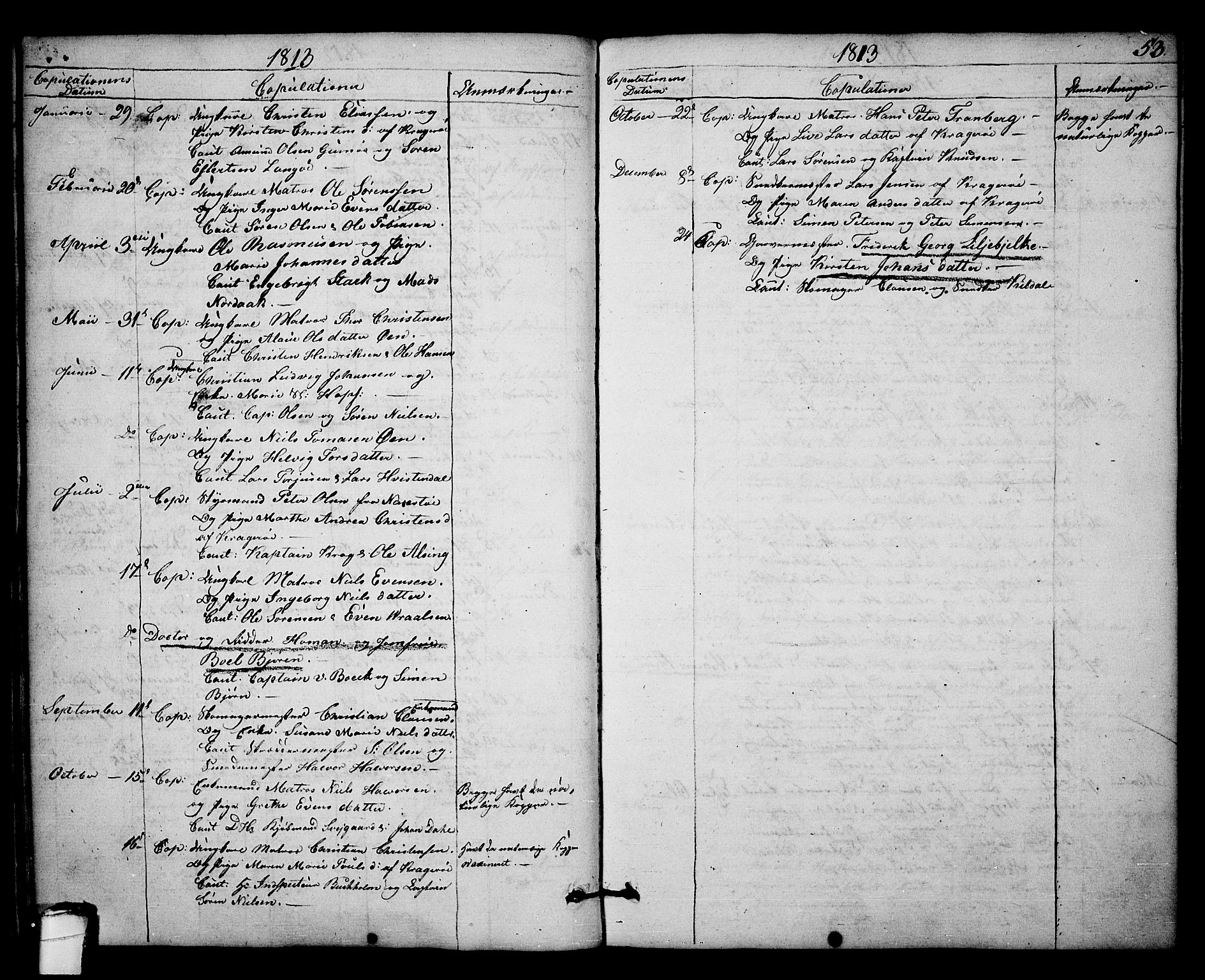 Kragerø kirkebøker, AV/SAKO-A-278/F/Fa/L0003: Parish register (official) no. 3, 1802-1813, p. 53