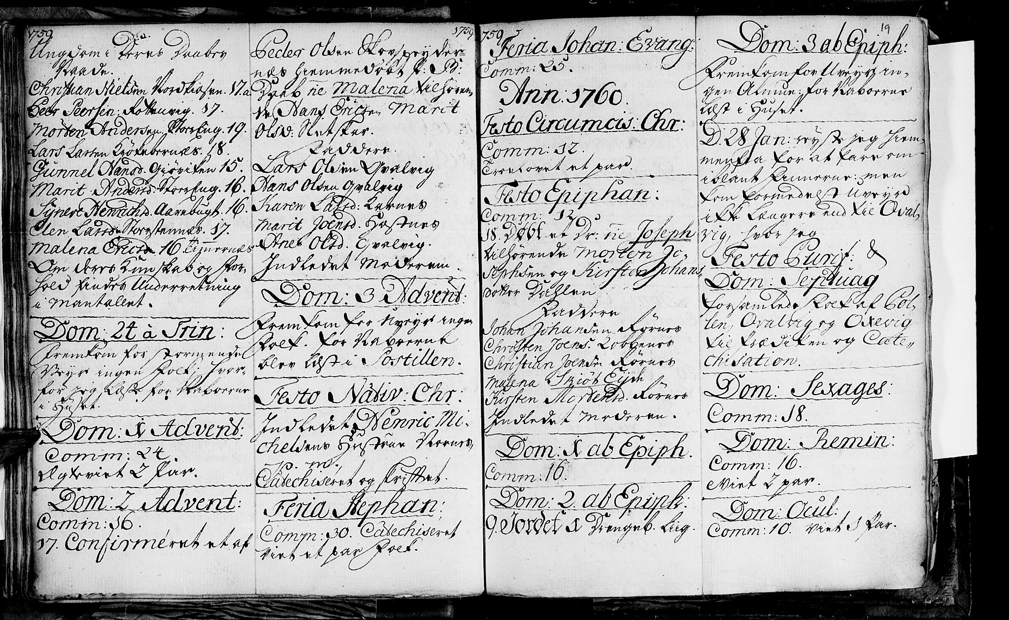 Lyngen sokneprestembete, SATØ/S-1289/H/He/Hea/L0001kirke: Parish register (official) no. 1, 1756-1785, p. 19