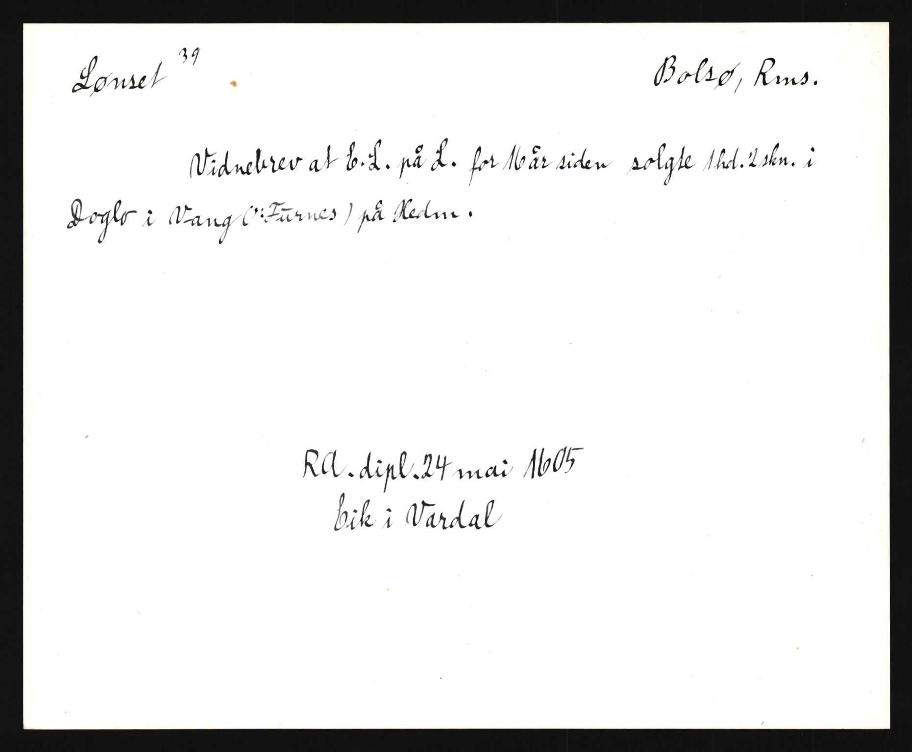 Riksarkivets diplomsamling, AV/RA-EA-5965/F35/F35e/L0031: Registreringssedler Møre og Romsdal, 1400-1700, p. 487