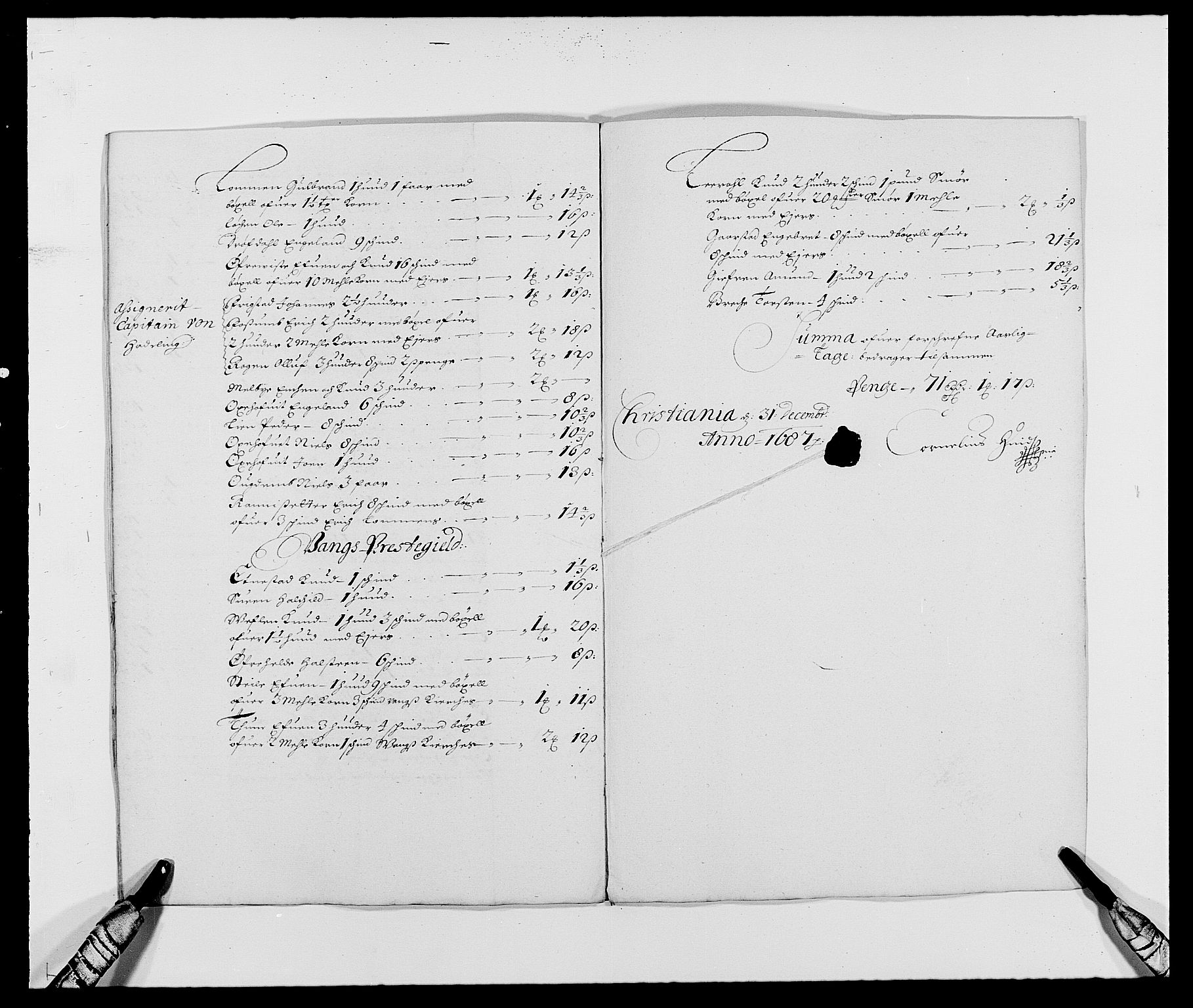 Rentekammeret inntil 1814, Reviderte regnskaper, Fogderegnskap, AV/RA-EA-4092/R18/L1286: Fogderegnskap Hadeland, Toten og Valdres, 1687, p. 151