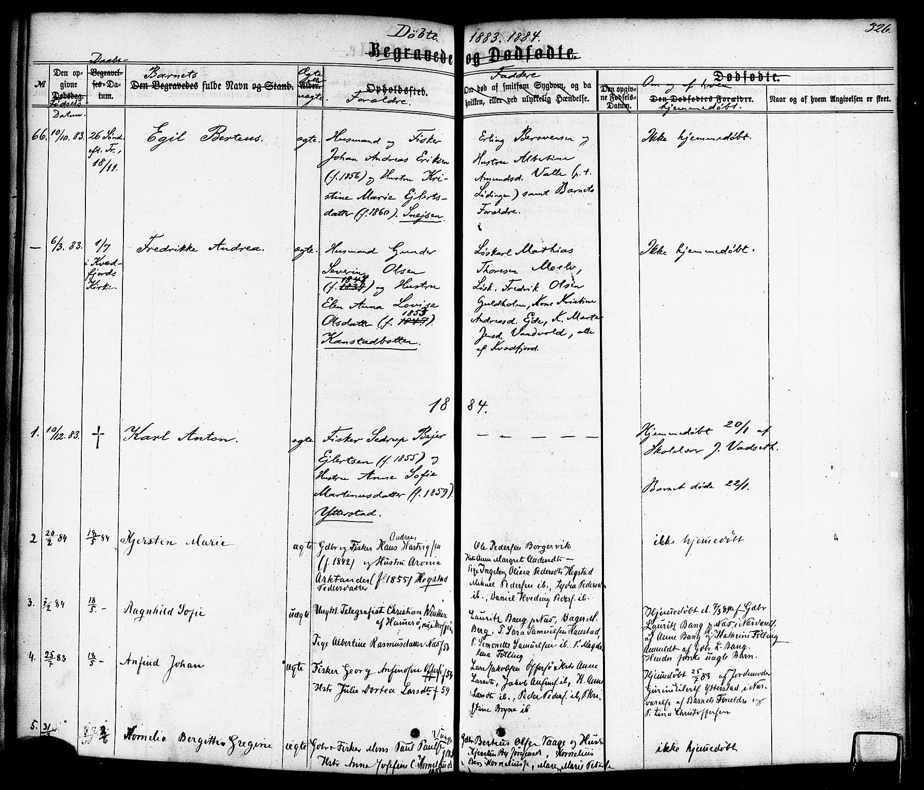 Ministerialprotokoller, klokkerbøker og fødselsregistre - Nordland, AV/SAT-A-1459/872/L1034: Parish register (official) no. 872A09, 1864-1884, p. 326