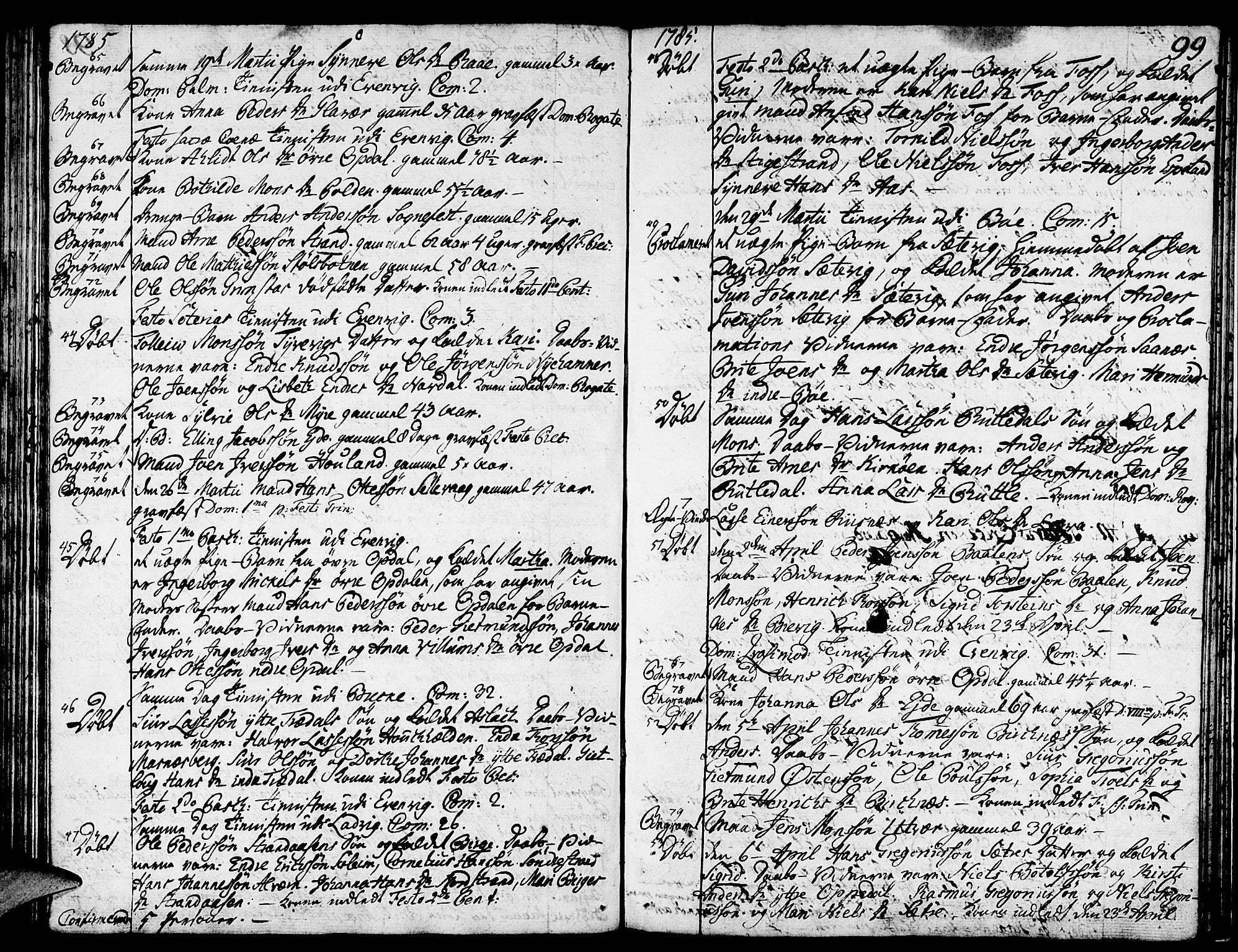 Gulen sokneprestembete, SAB/A-80201/H/Haa/Haaa/L0013: Parish register (official) no. A 13, 1776-1787, p. 99