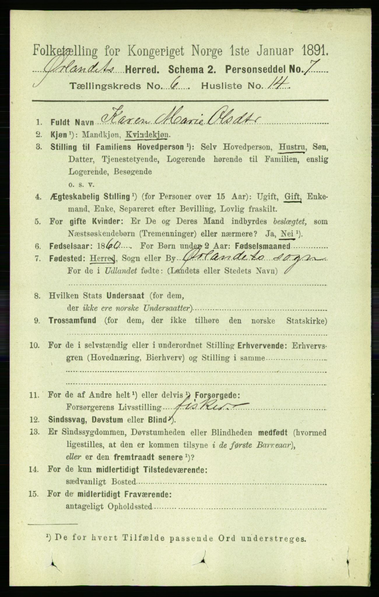 RA, 1891 census for 1621 Ørland, 1891, p. 1933