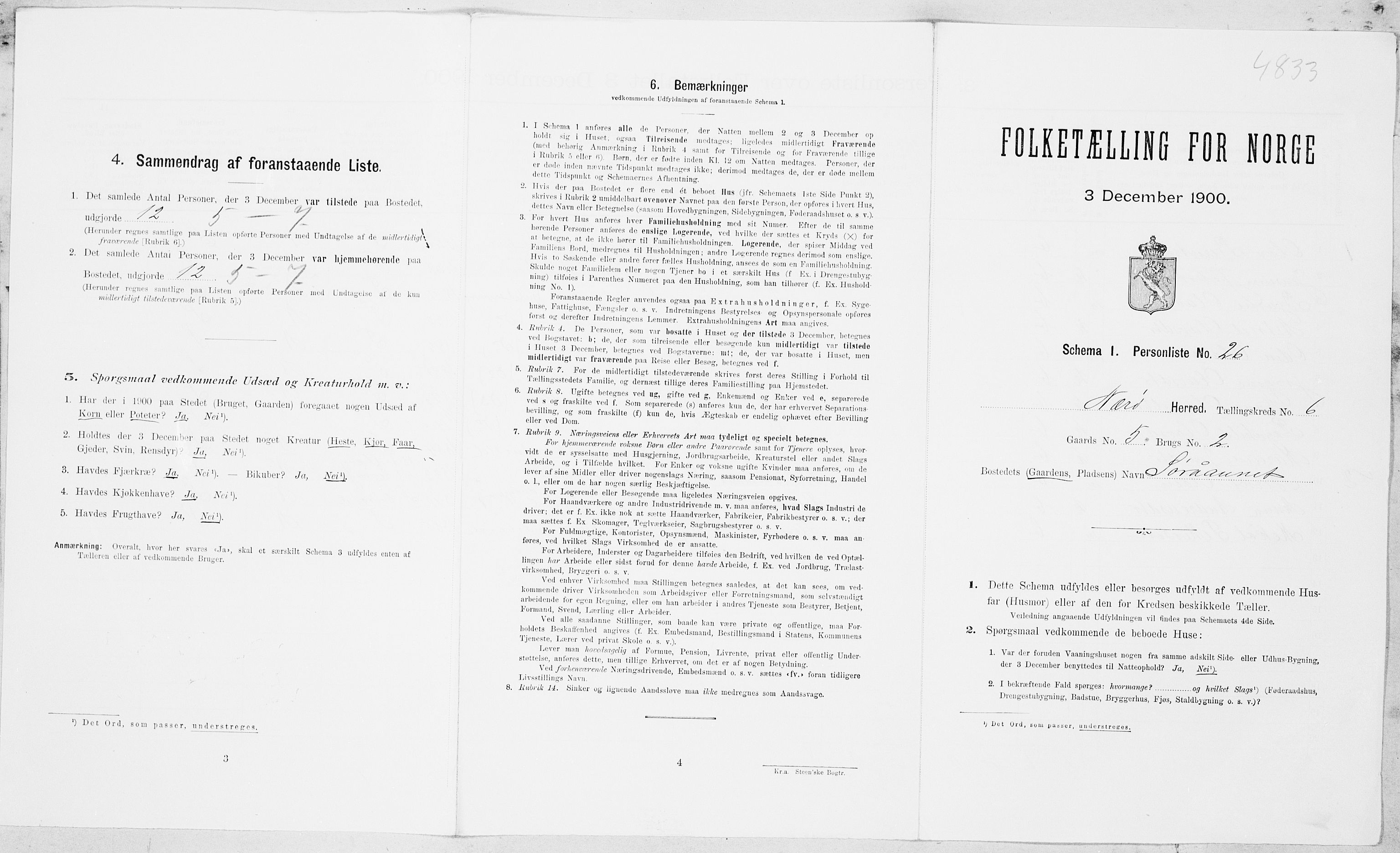 SAT, 1900 census for Nærøy, 1900, p. 579